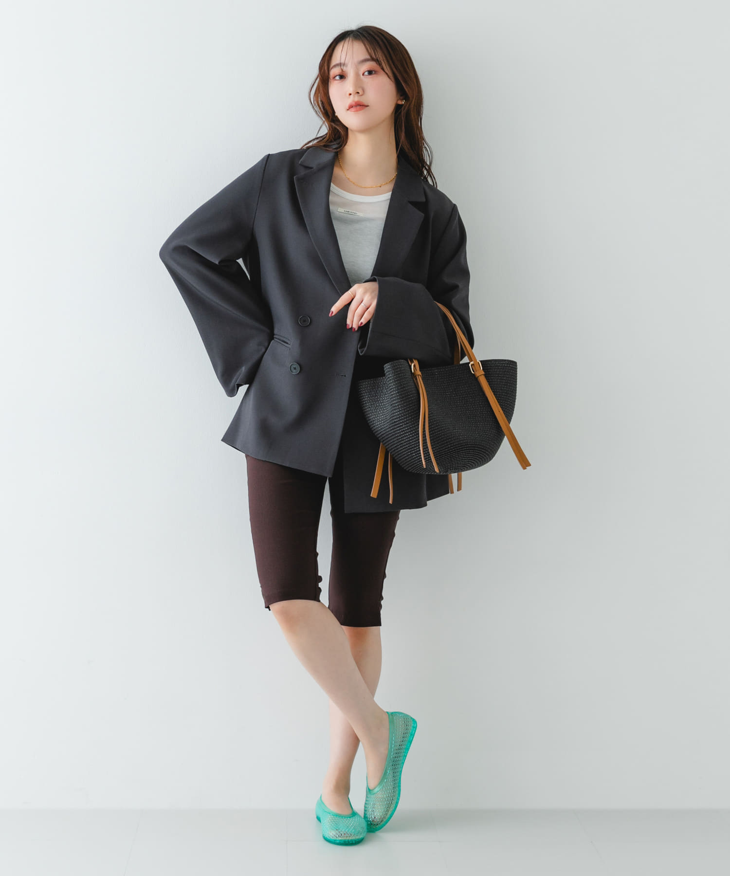 クリアカラーフラットシューズ MINT 36