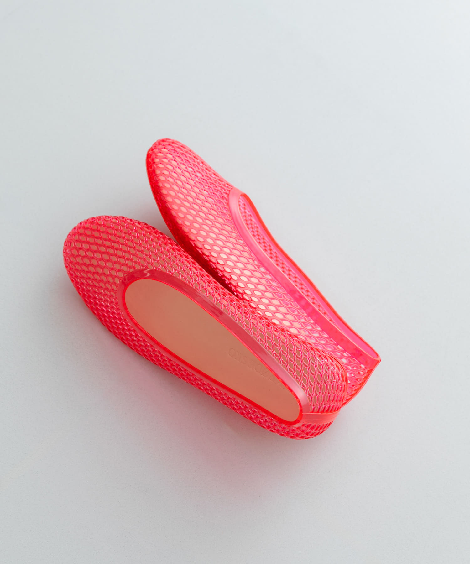 クリアカラーフラットシューズ RED 36