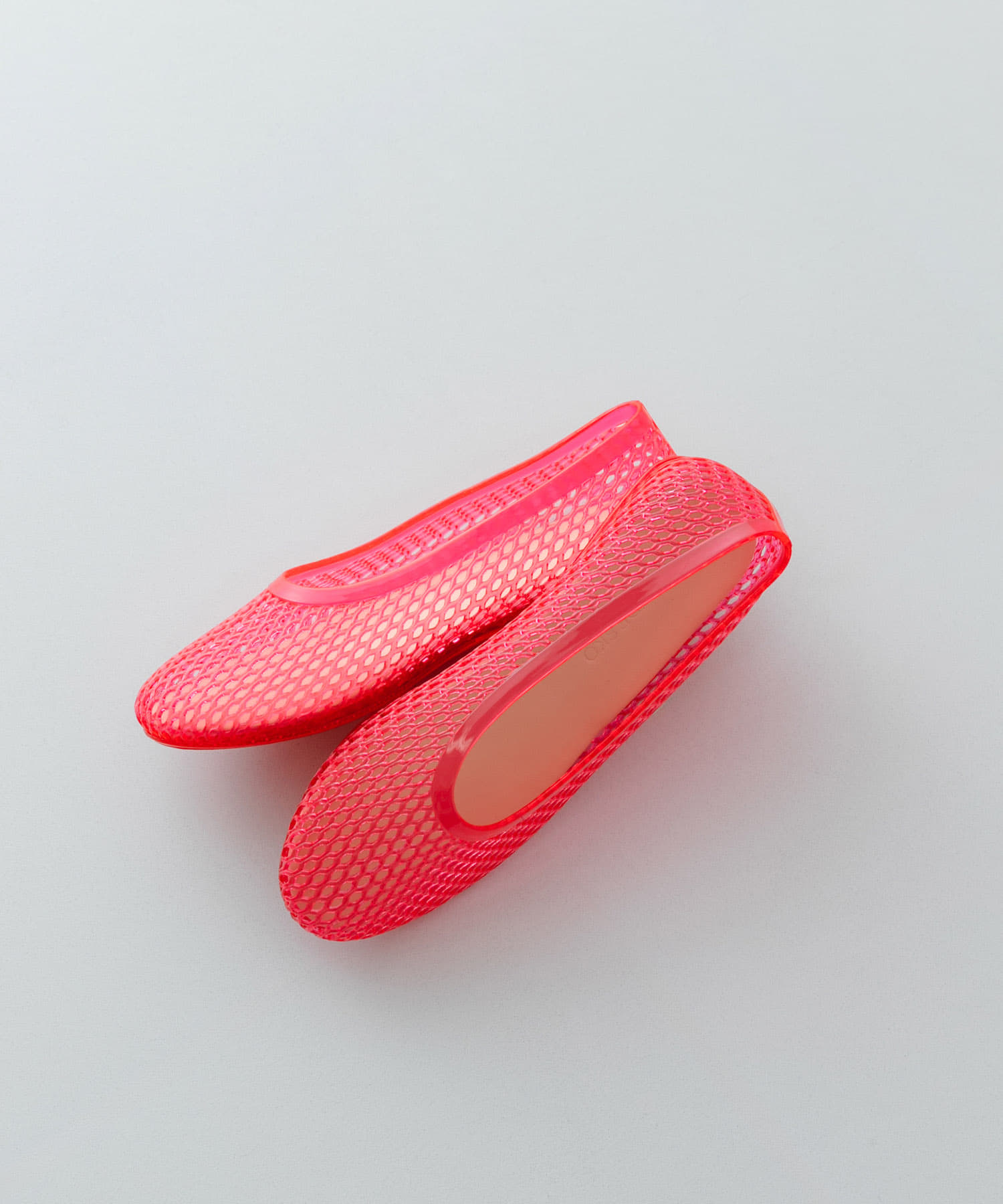 クリアカラーフラットシューズ RED 36