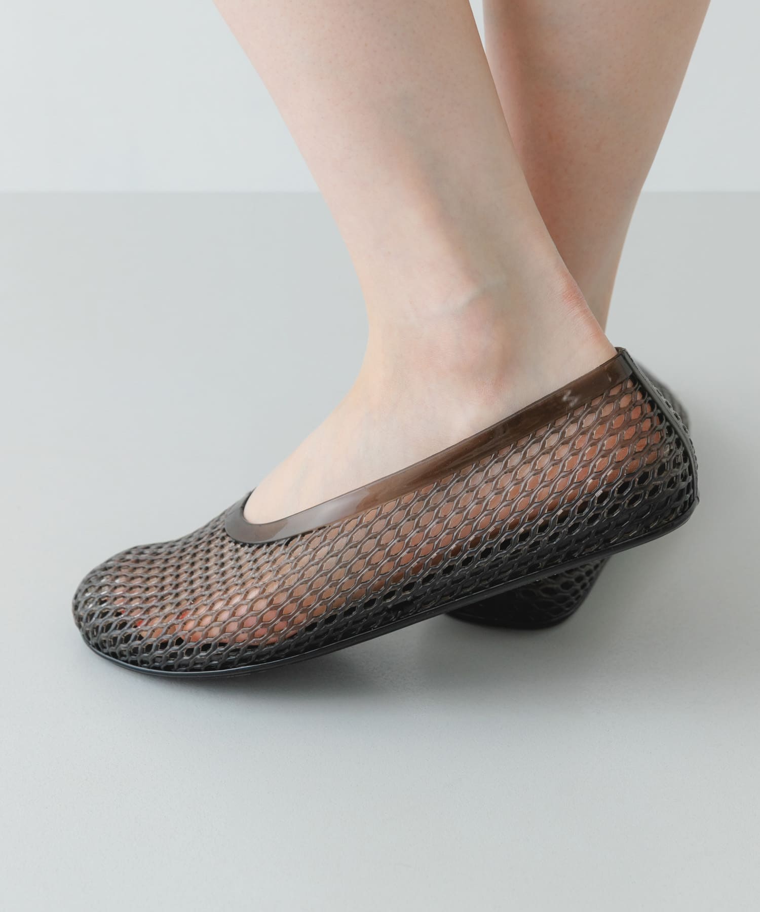 クリアカラーフラットシューズ BLACK 36