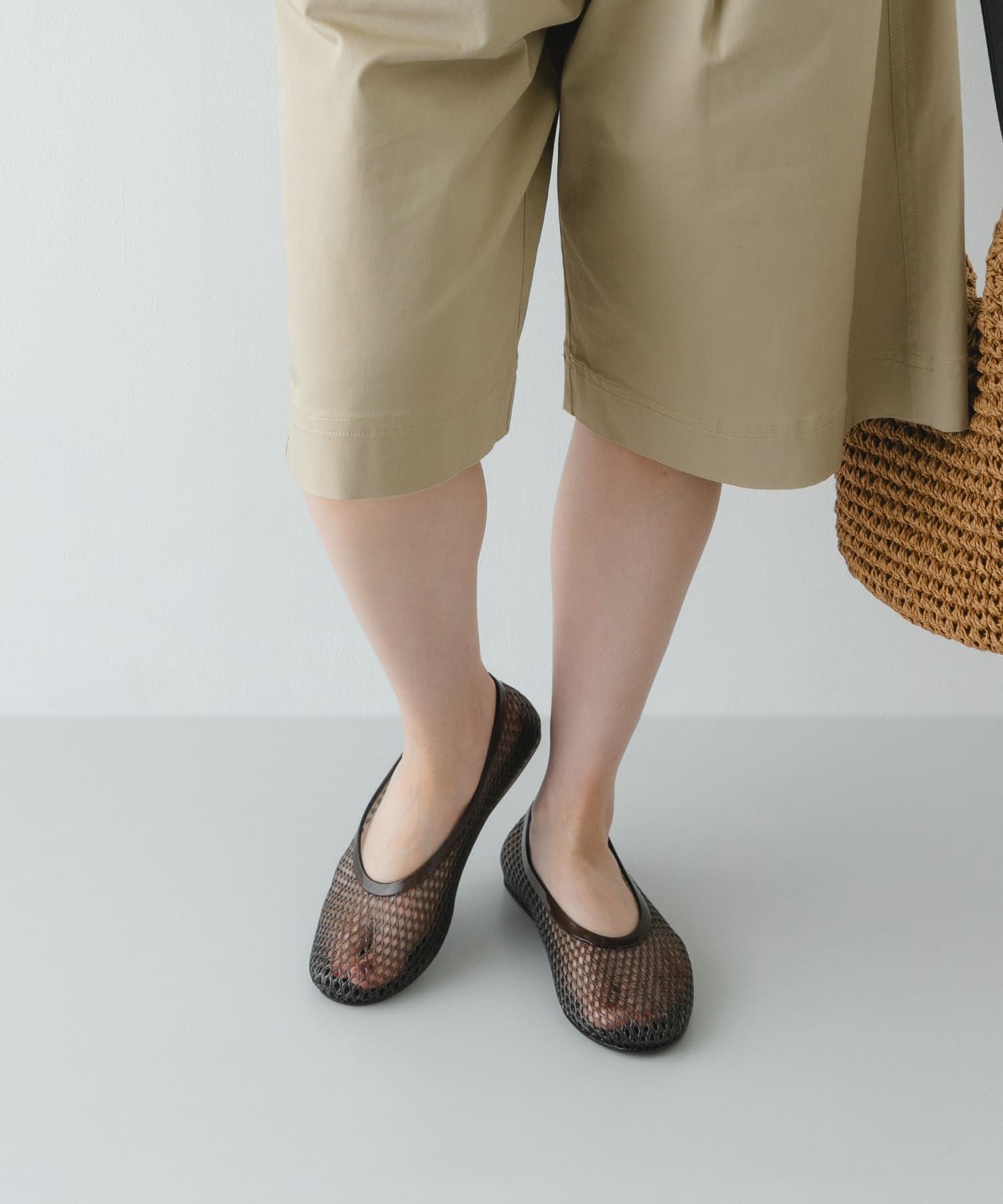 クリアカラーフラットシューズ BLACK 36