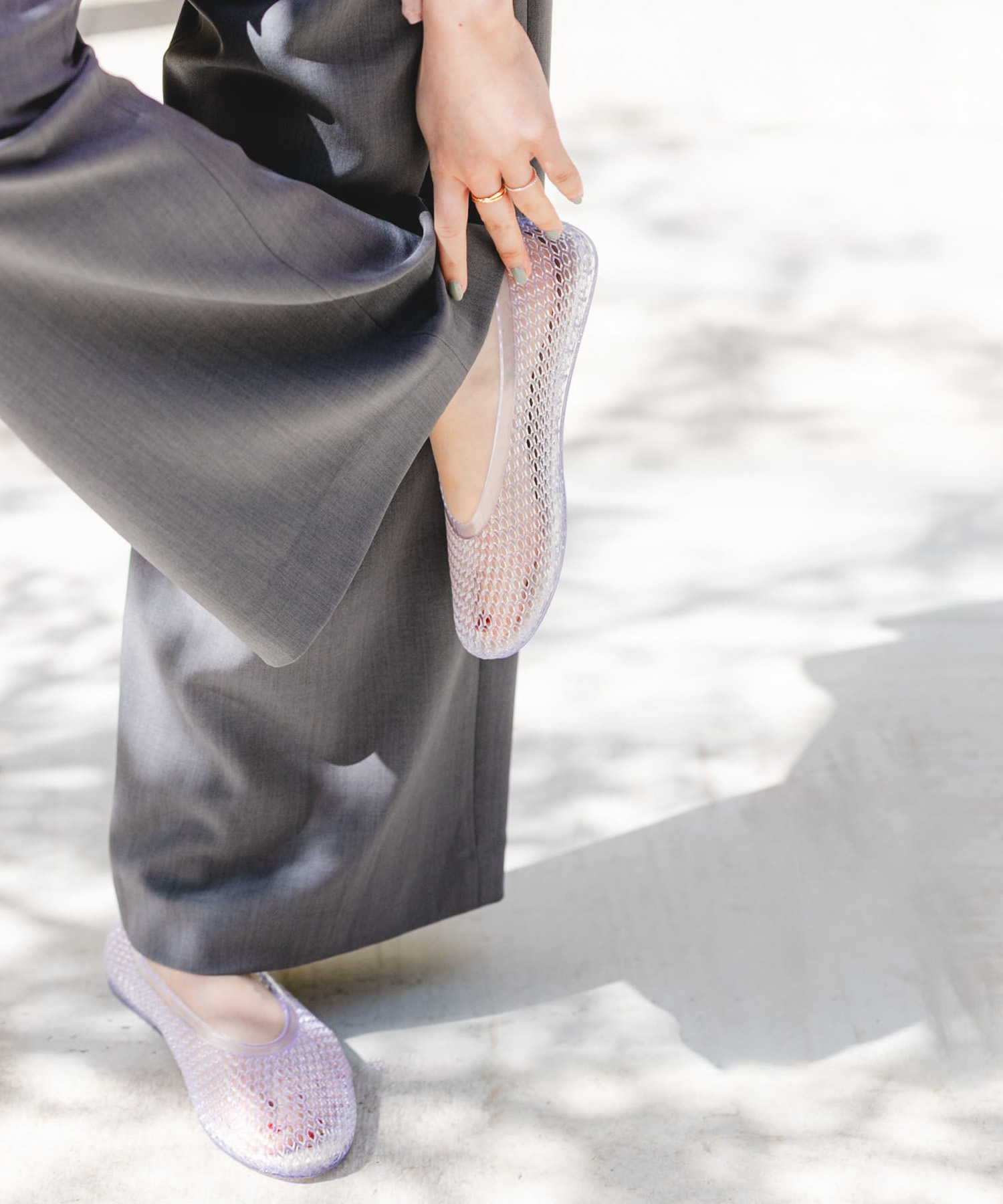 クリアカラーフラットシューズ