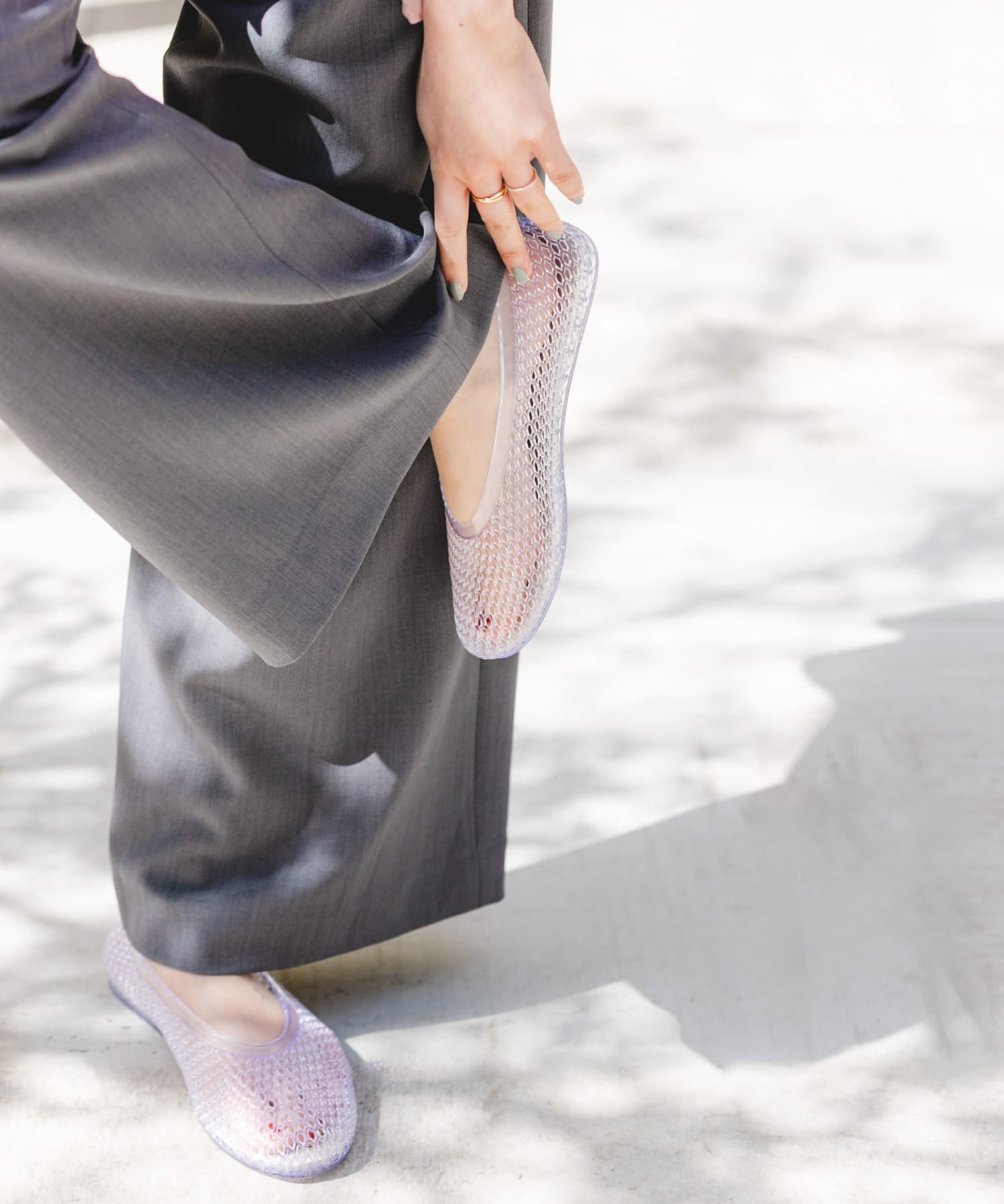 クリアカラーフラットシューズ