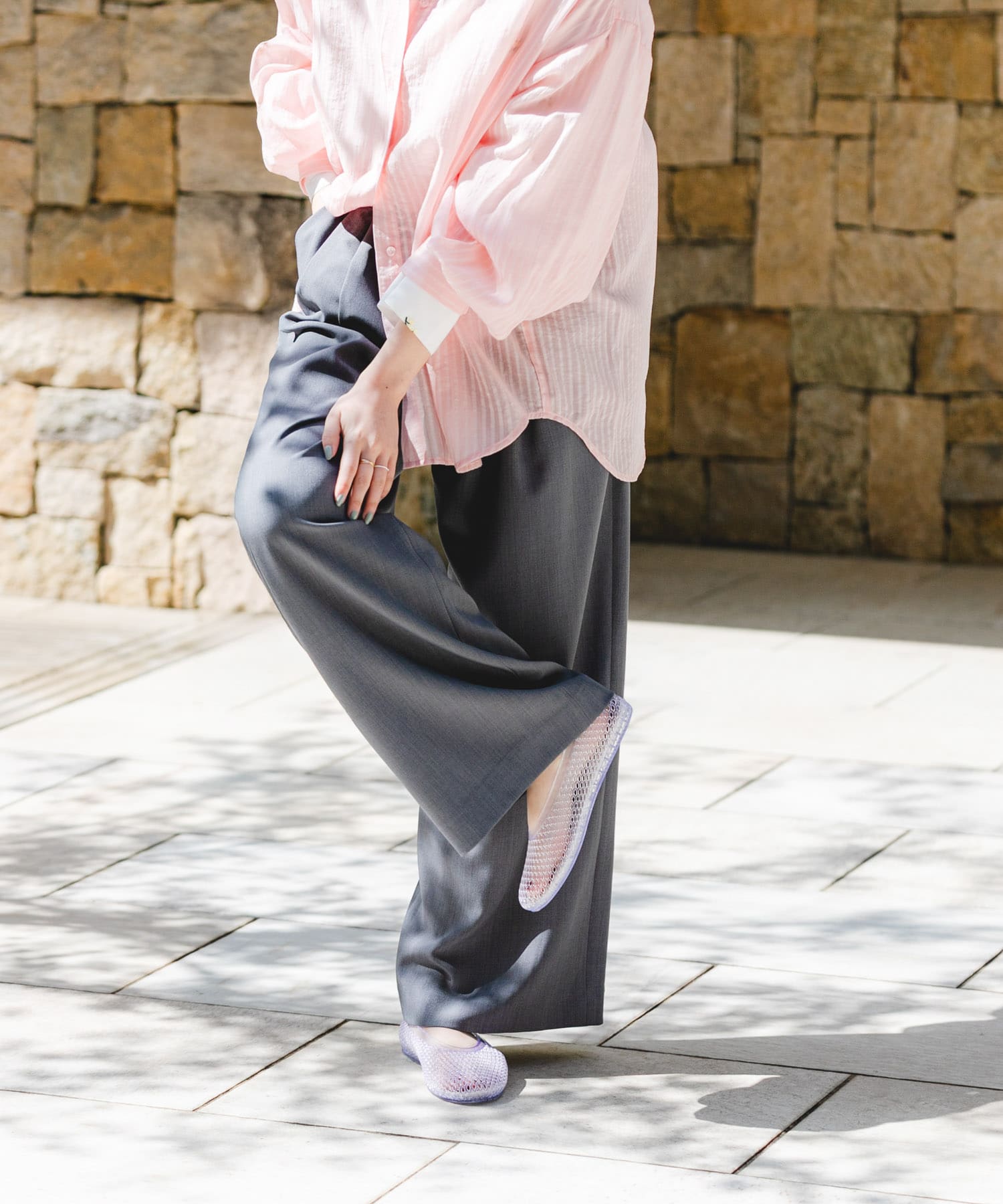 クリアカラーフラットシューズ CLEAR 36