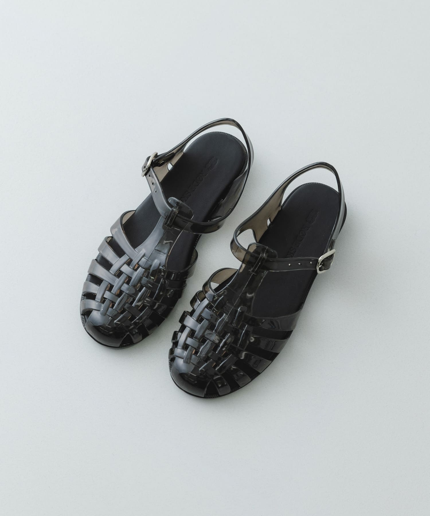 クリアカラーグルカサンダル BLACK 36