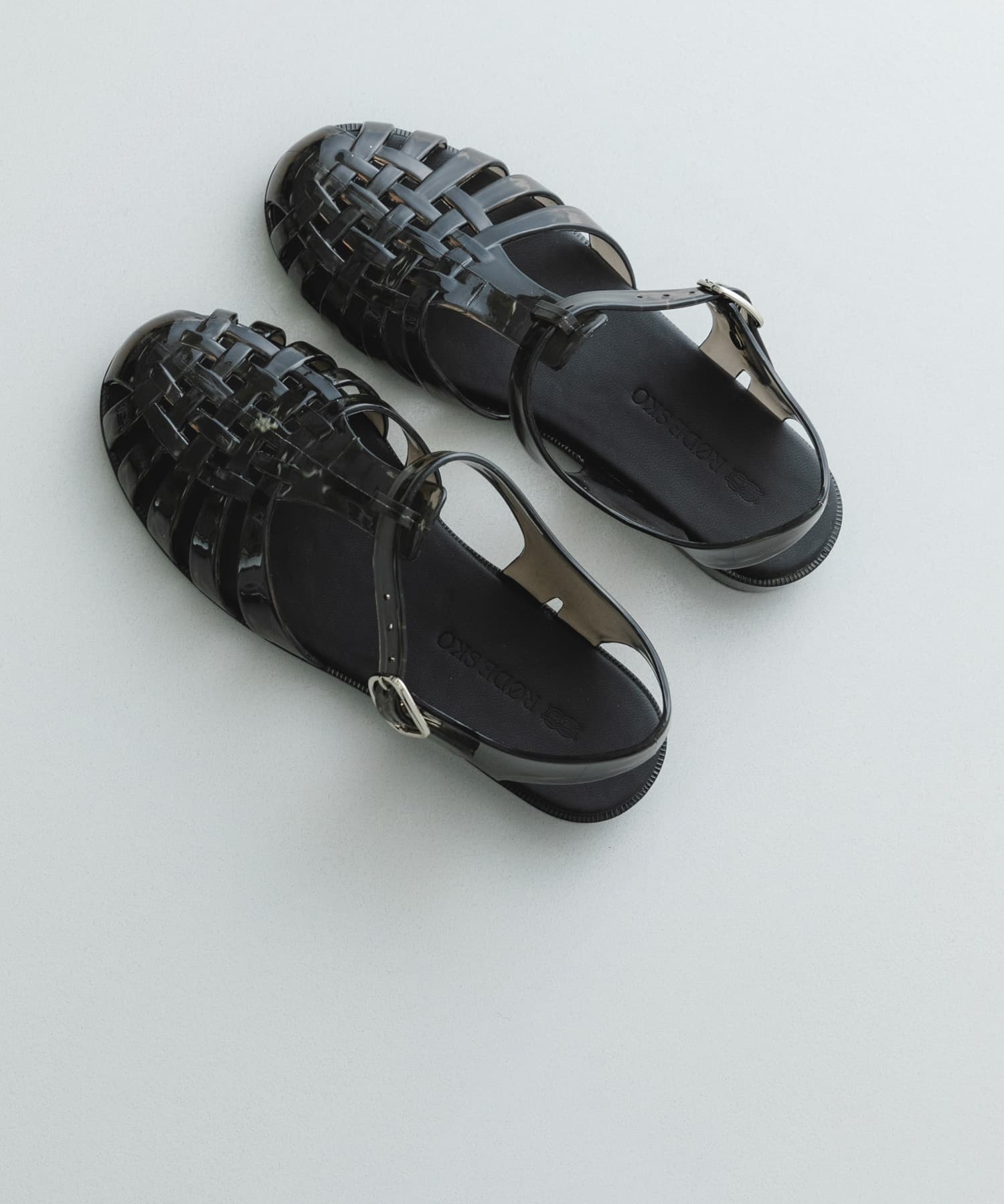 クリアカラーグルカサンダル BLACK 36