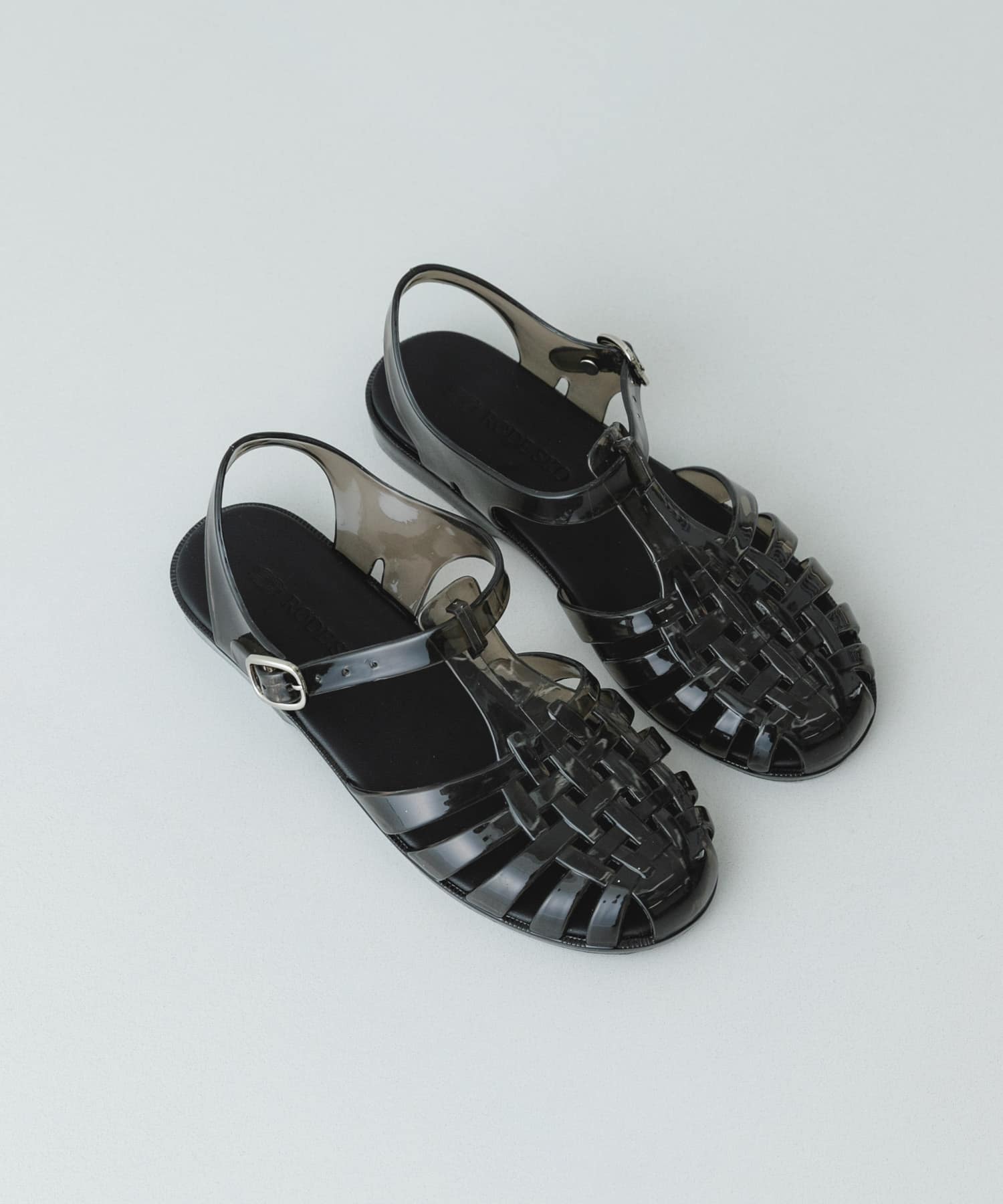 クリアカラーグルカサンダル BLACK 36
