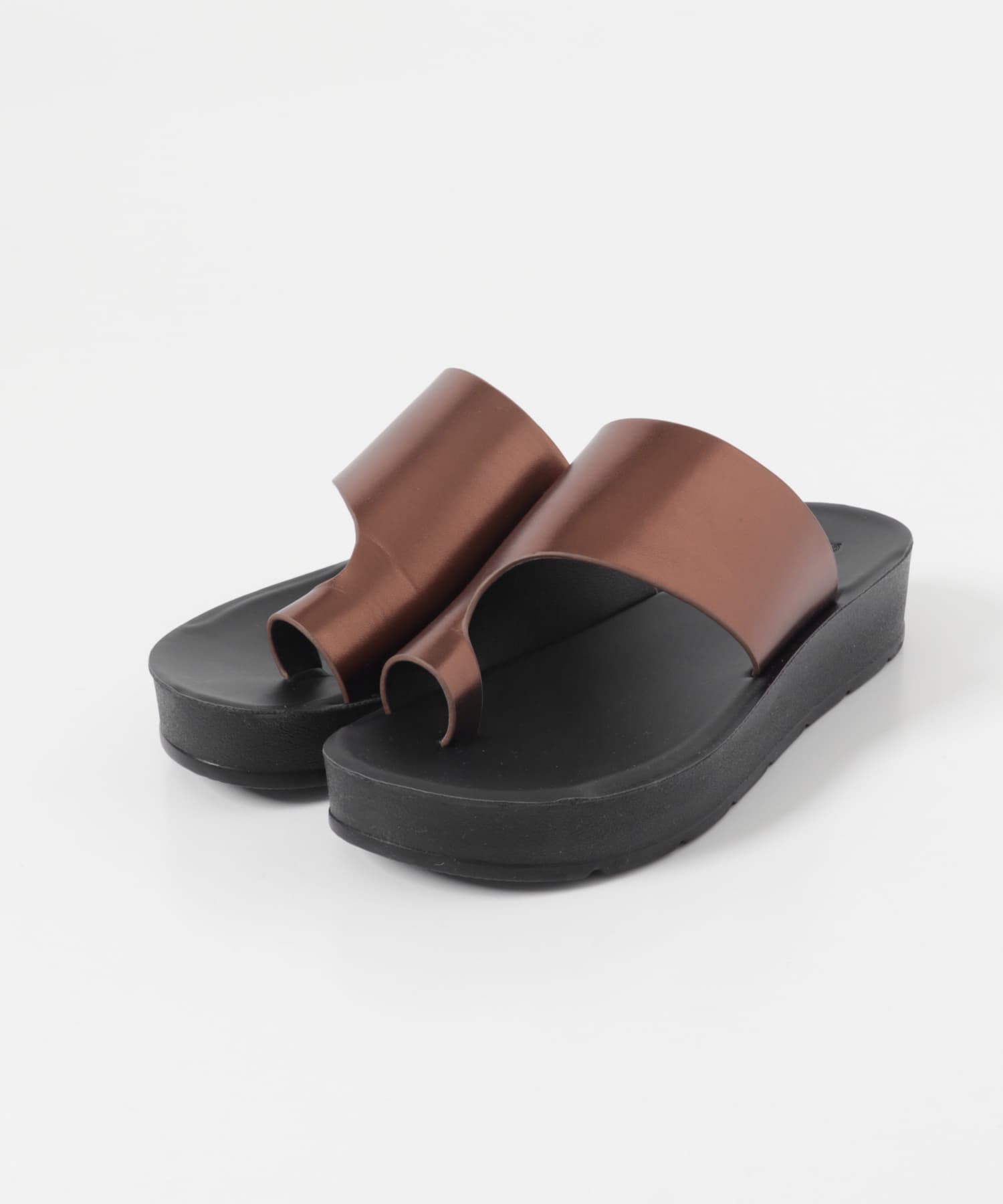 厚底トングサンダル BROWN MET 36