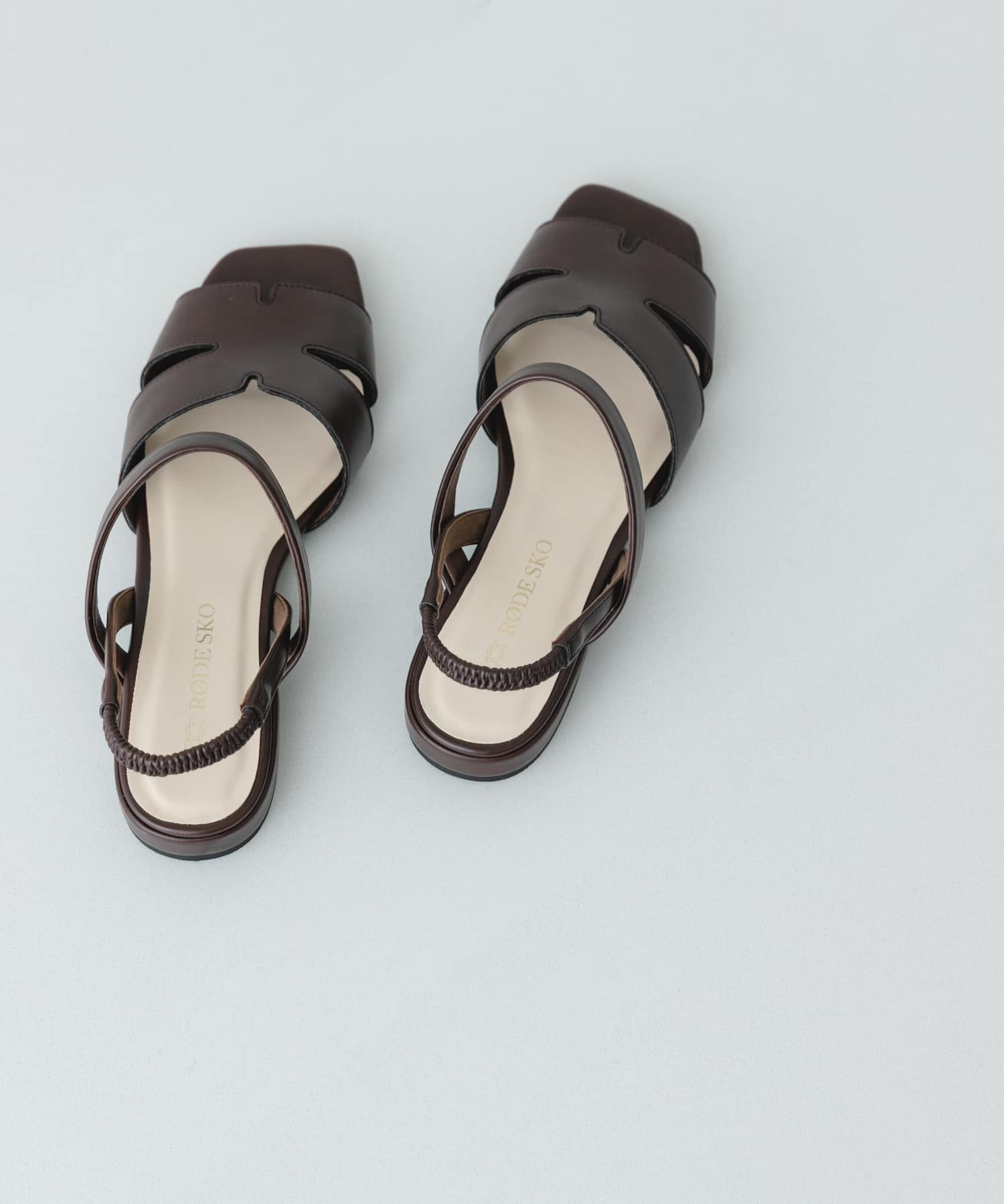 デザインカットバックゴムサンダル DARK BROWN 36