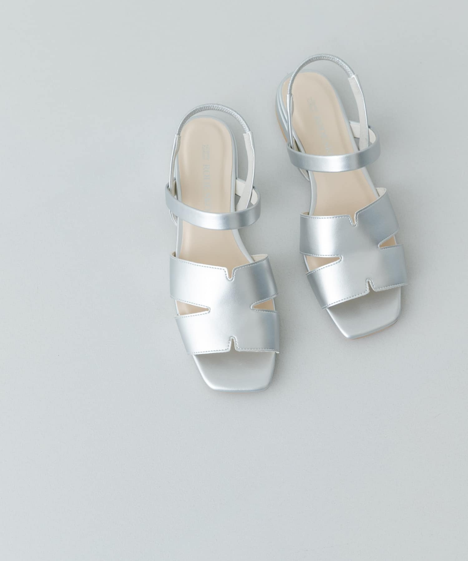 デザインカットバックゴムサンダル SILVER 36