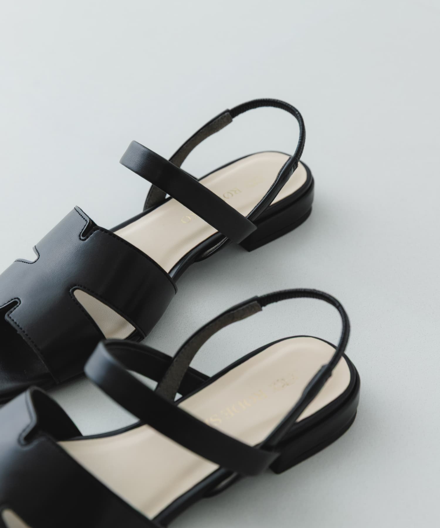 デザインカットバックゴムサンダル BLACK 36