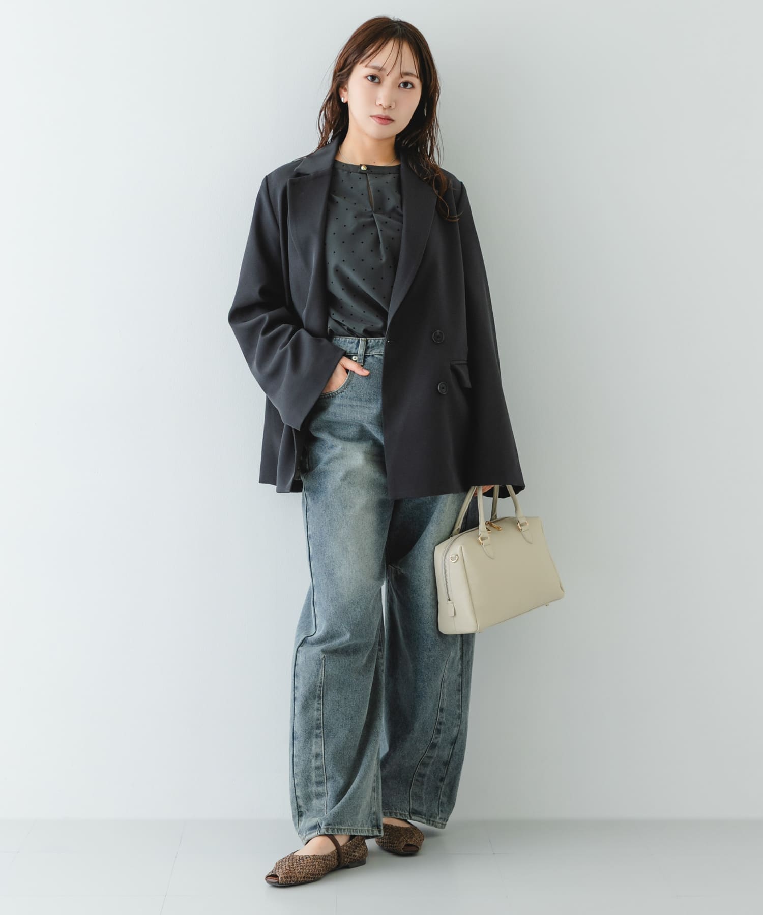 ピープトゥベルトメッシュフラット BROWN 36