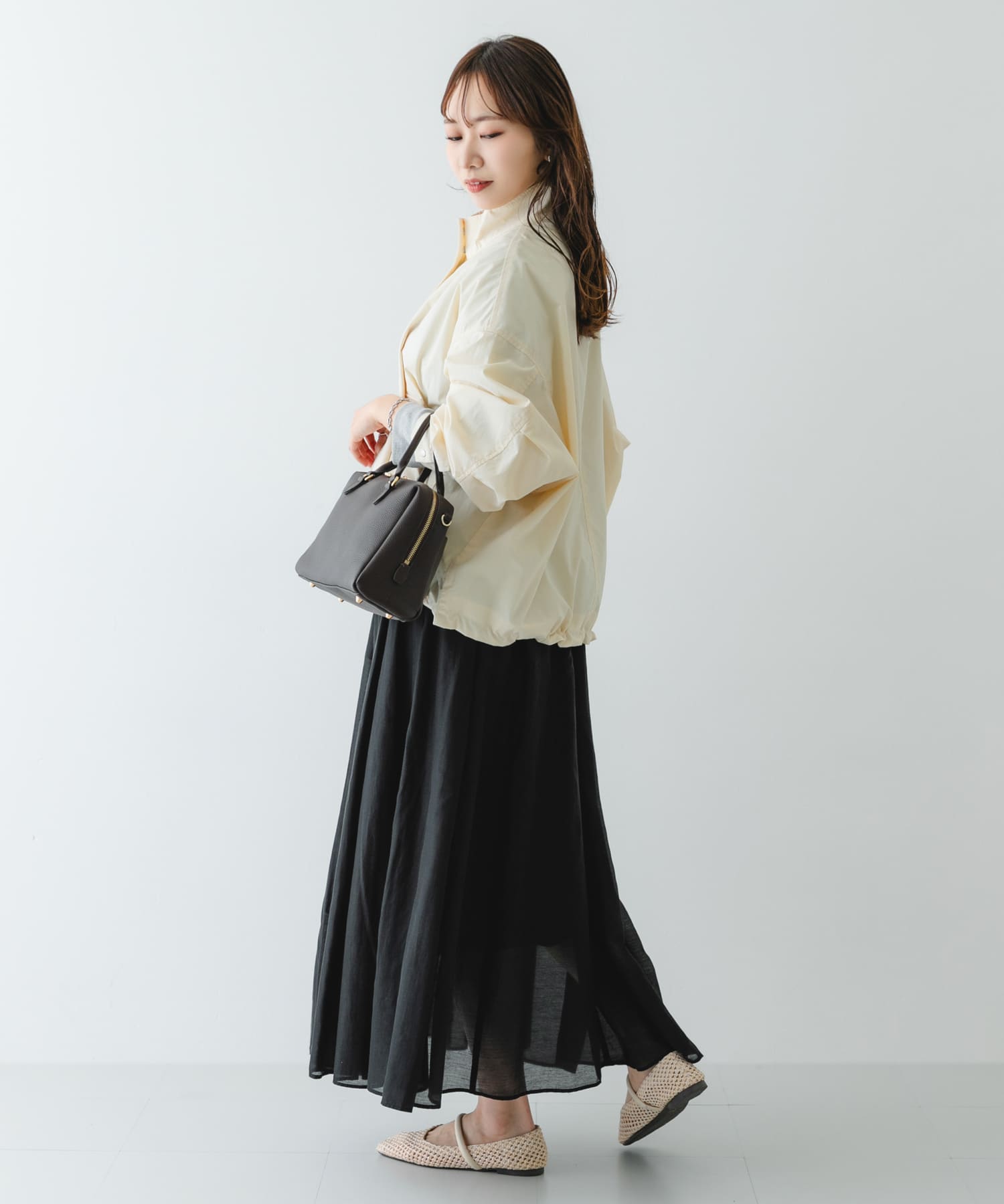 ピープトゥベルトメッシュフラット IVORY 36