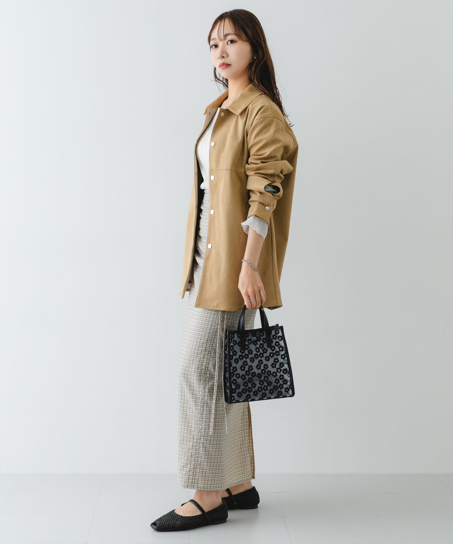 ピープトゥベルトメッシュフラット BLACK 36