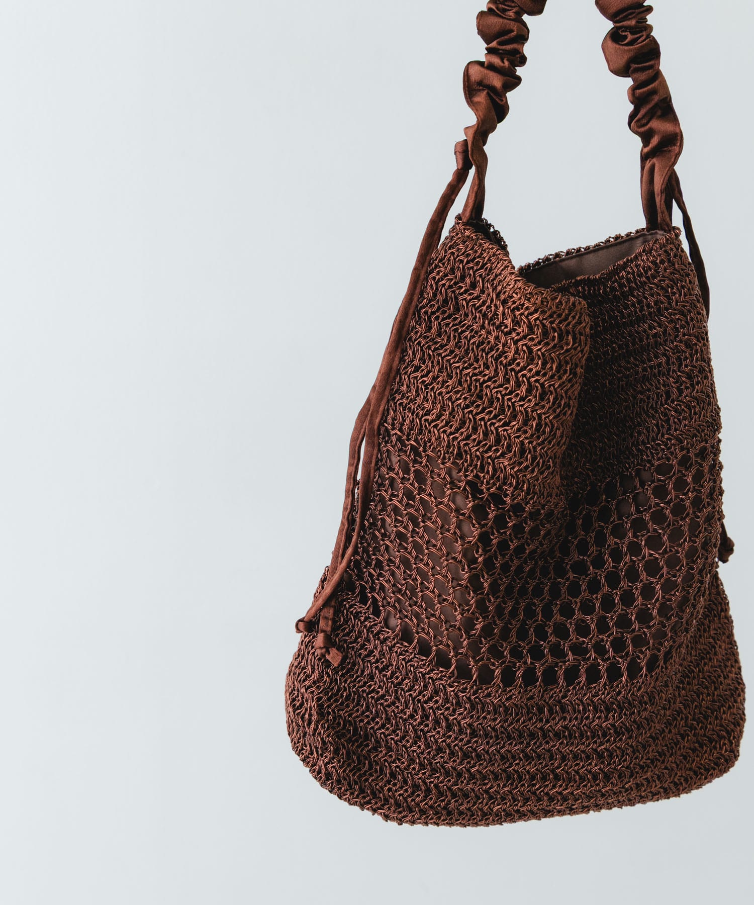 2WAYギャザーショルダーラメバッグ BROWN One