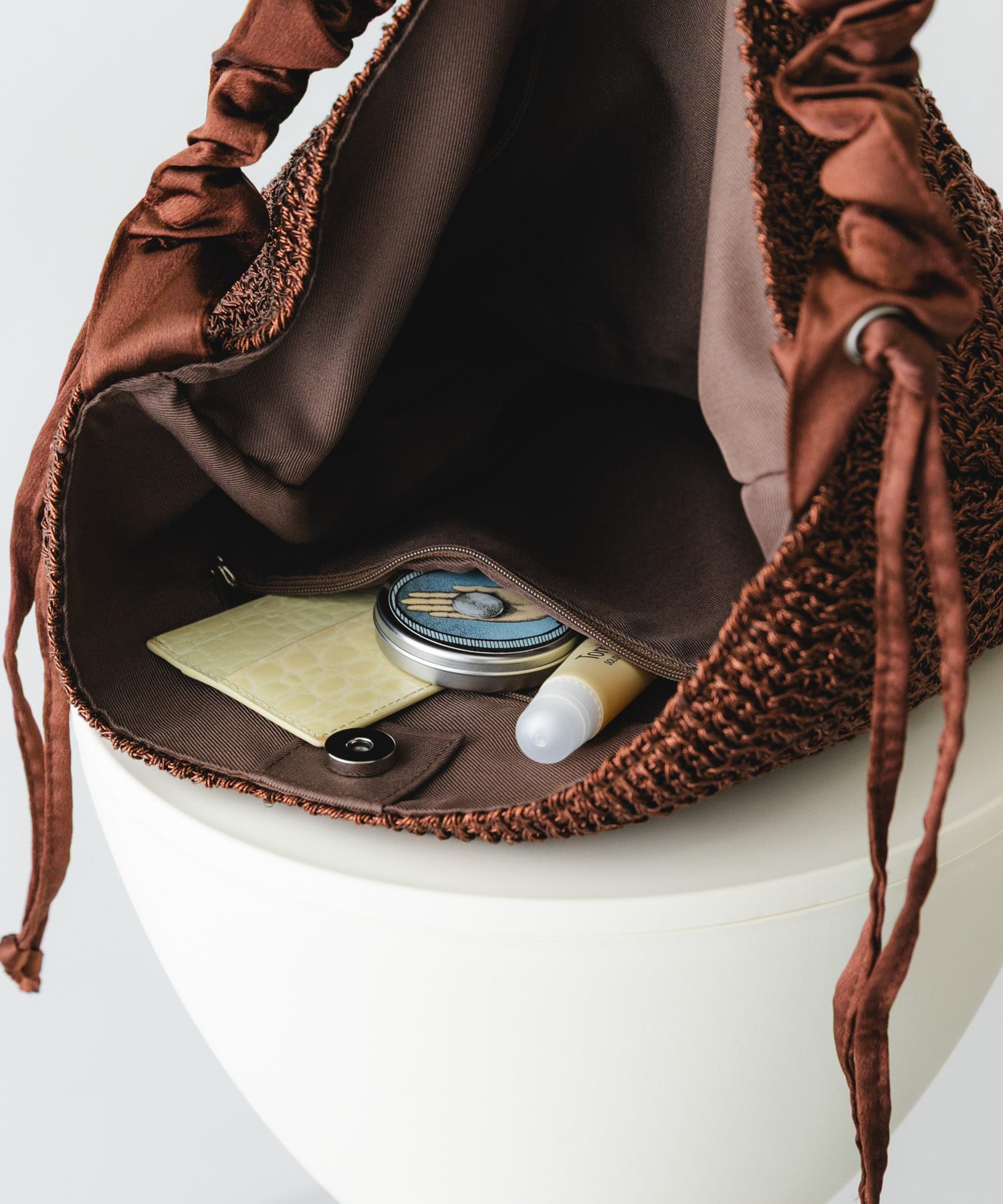 2WAYギャザーショルダーラメバッグ BROWN One