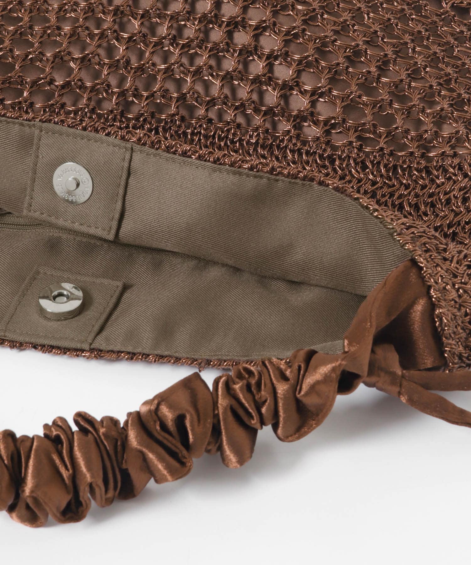2WAYギャザーショルダーラメバッグ BROWN One