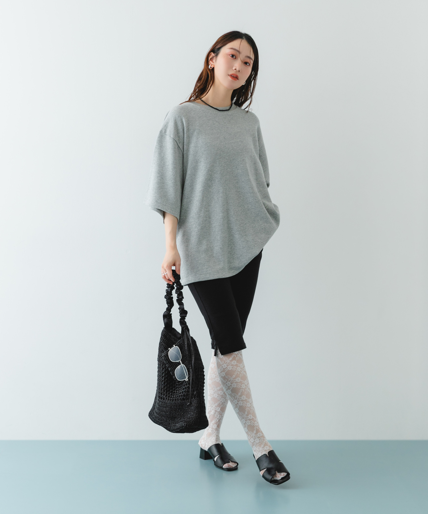 2WAYギャザーショルダーラメバッグ BLACK One