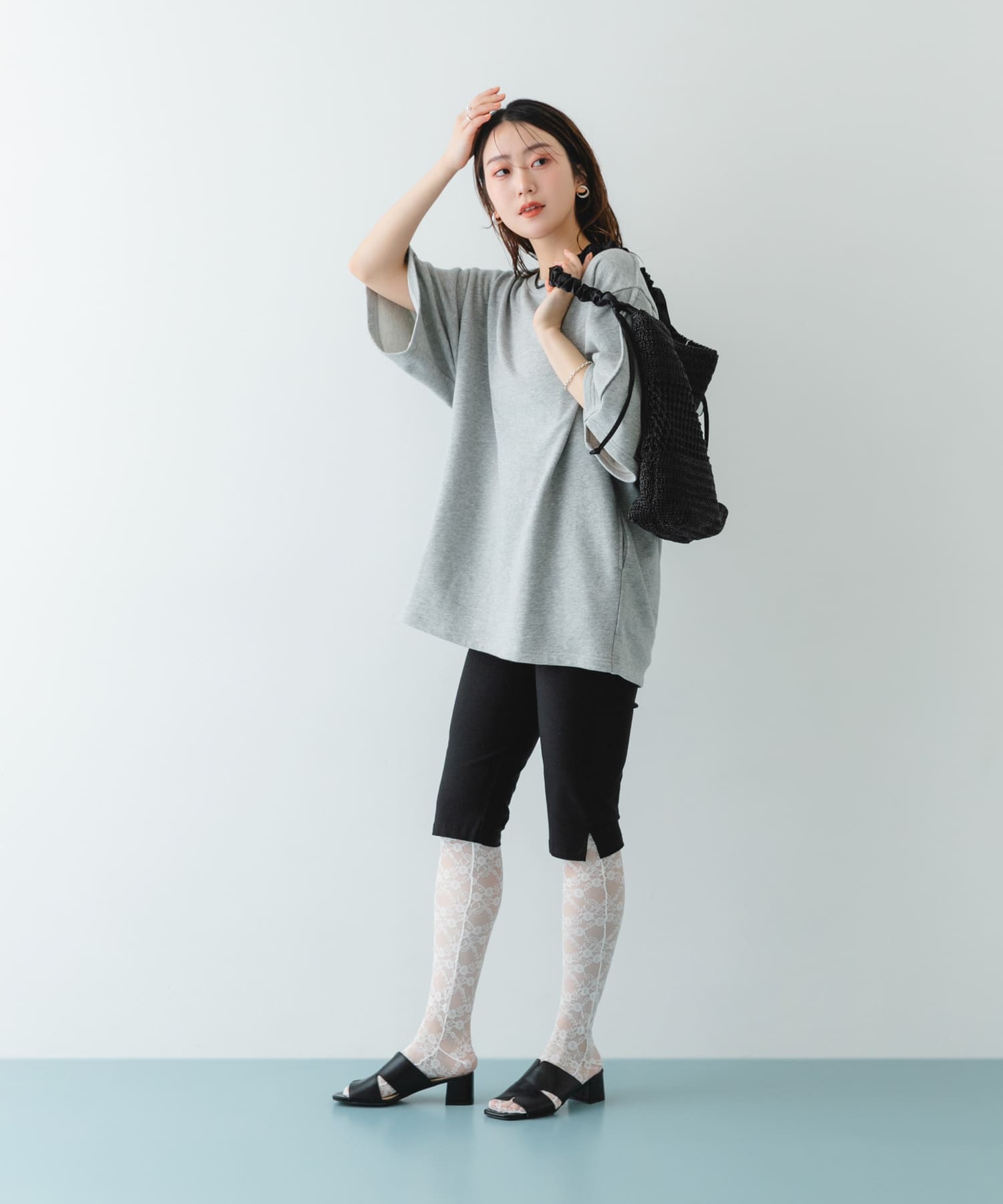 2WAYギャザーショルダーラメバッグ BLACK One