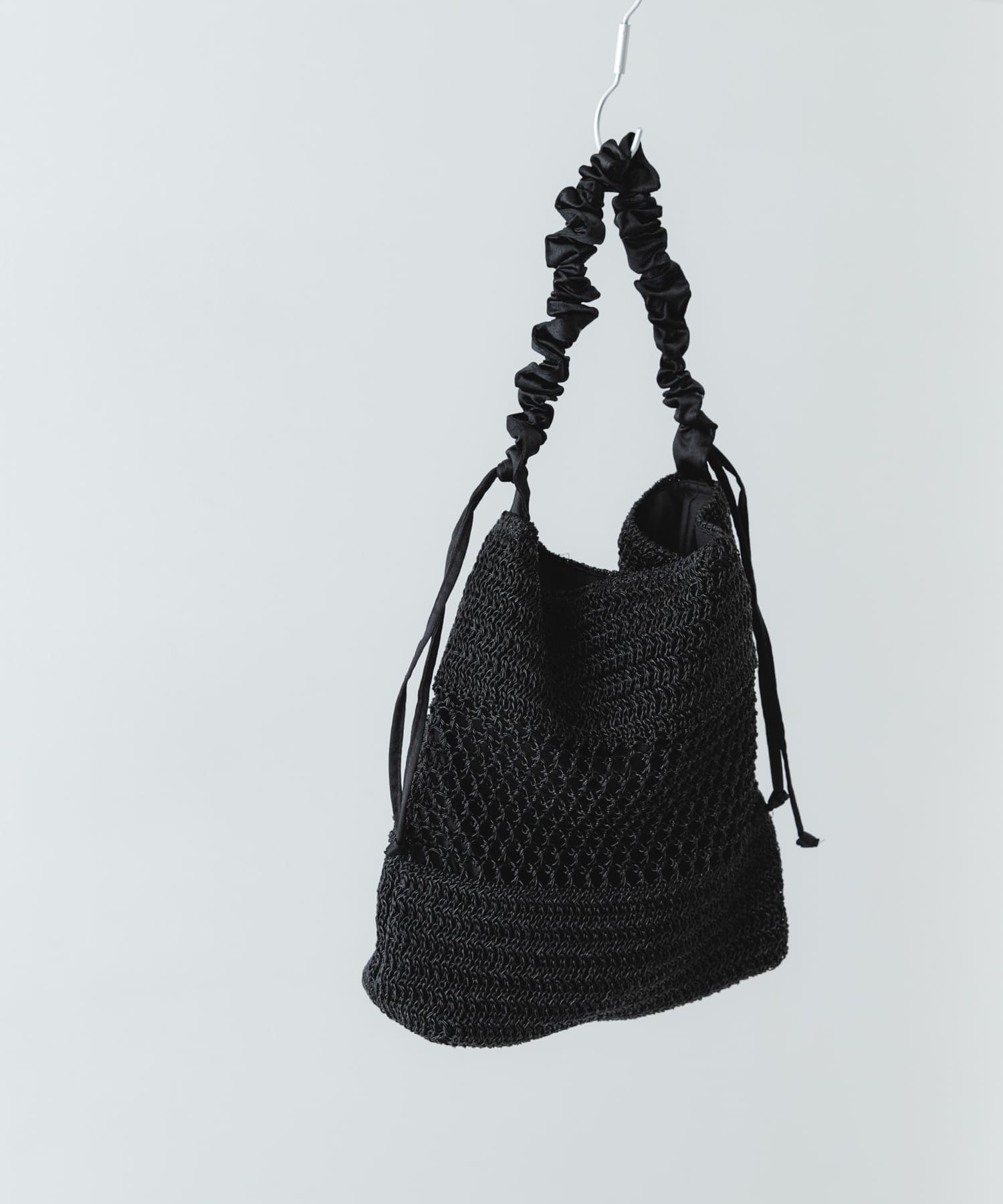 2WAYギャザーショルダーラメバッグ BLACK One