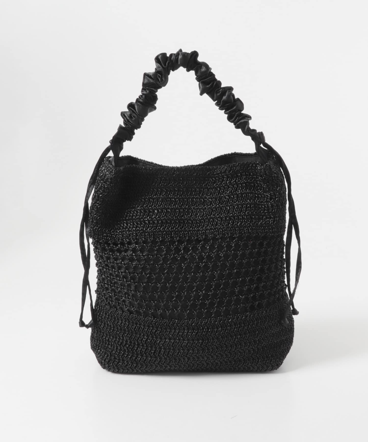 2WAYギャザーショルダーラメバッグ BLACK One