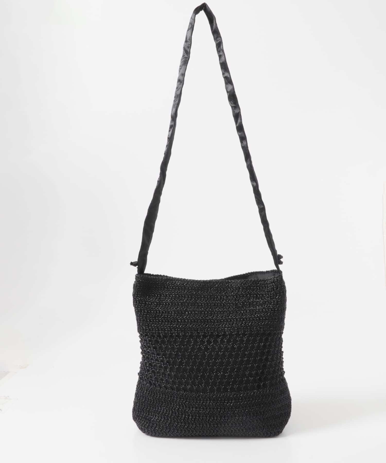 2WAYギャザーショルダーラメバッグ BLACK One