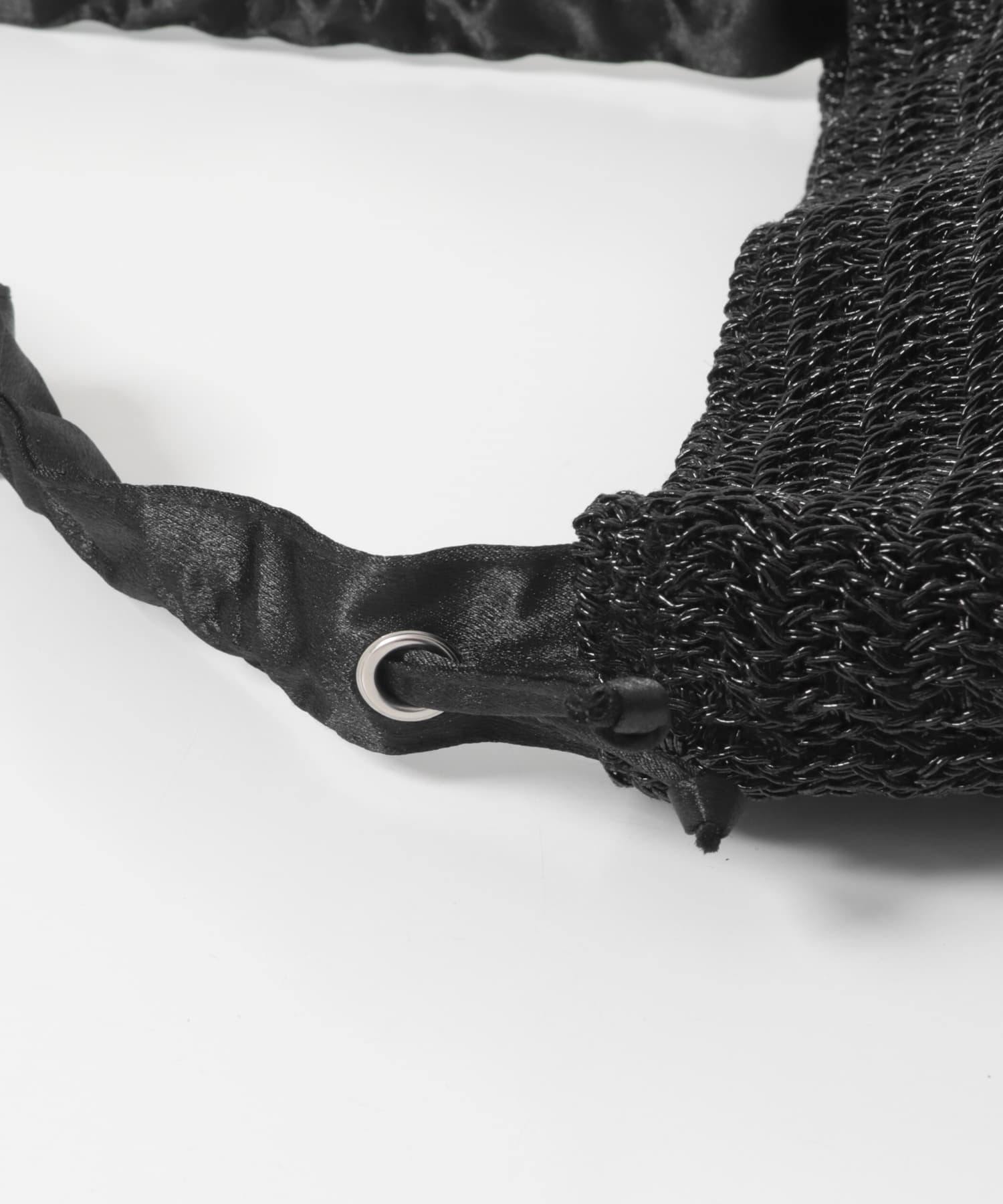 2WAYギャザーショルダーラメバッグ BLACK One