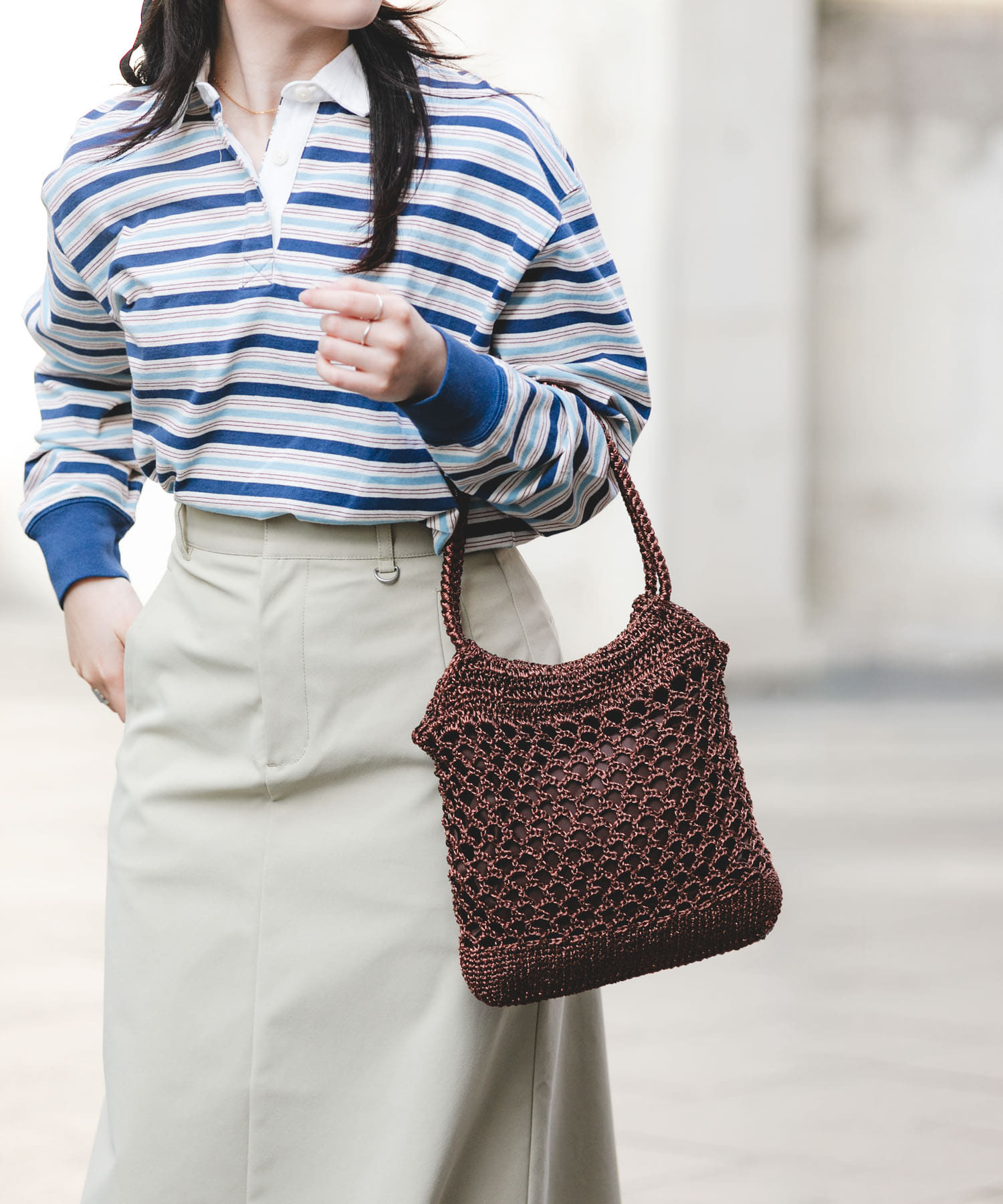 メタリックヤーントートバッグ