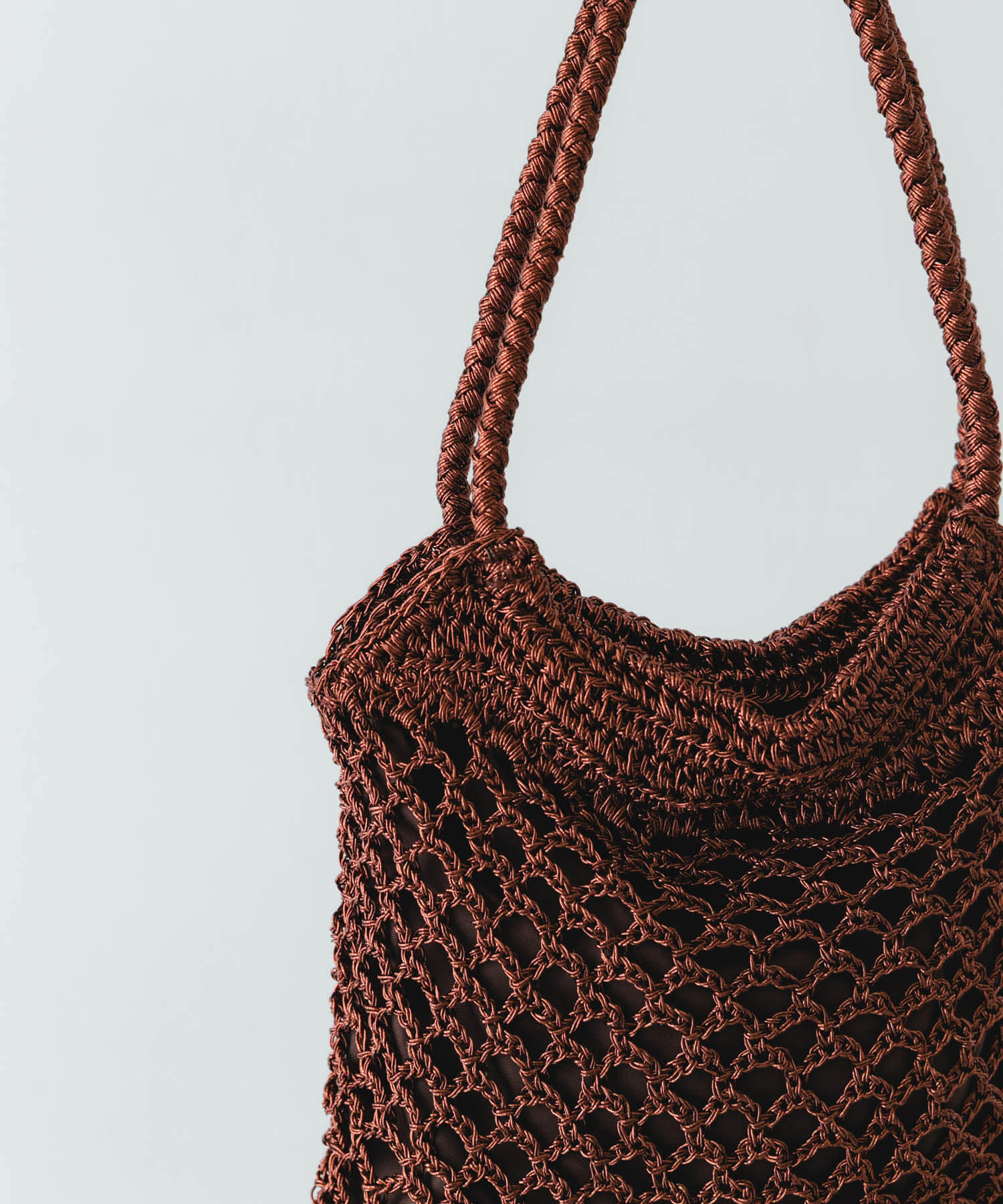 メタリックヤーントートバッグ BROWN One