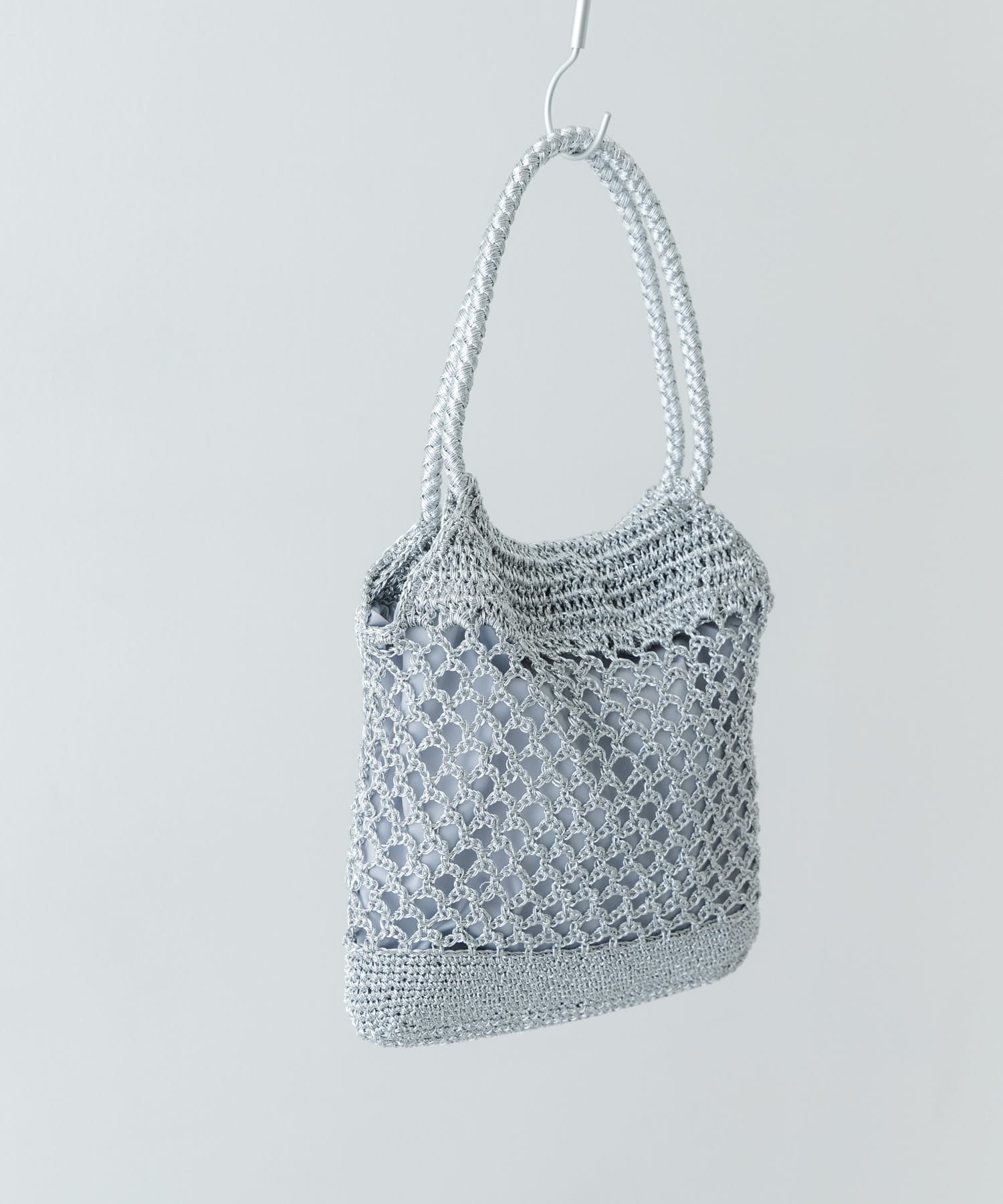 メタリックヤーントートバッグ SILVER One