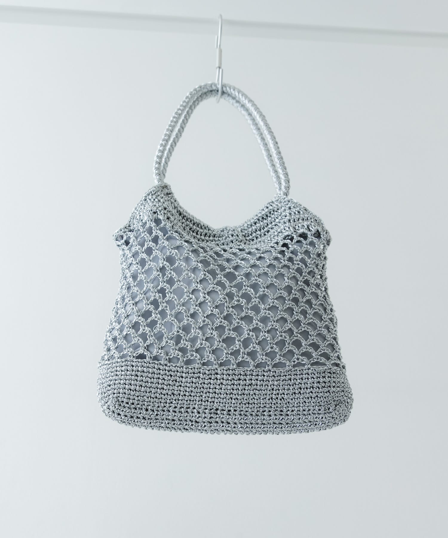 メタリックヤーントートバッグ SILVER One