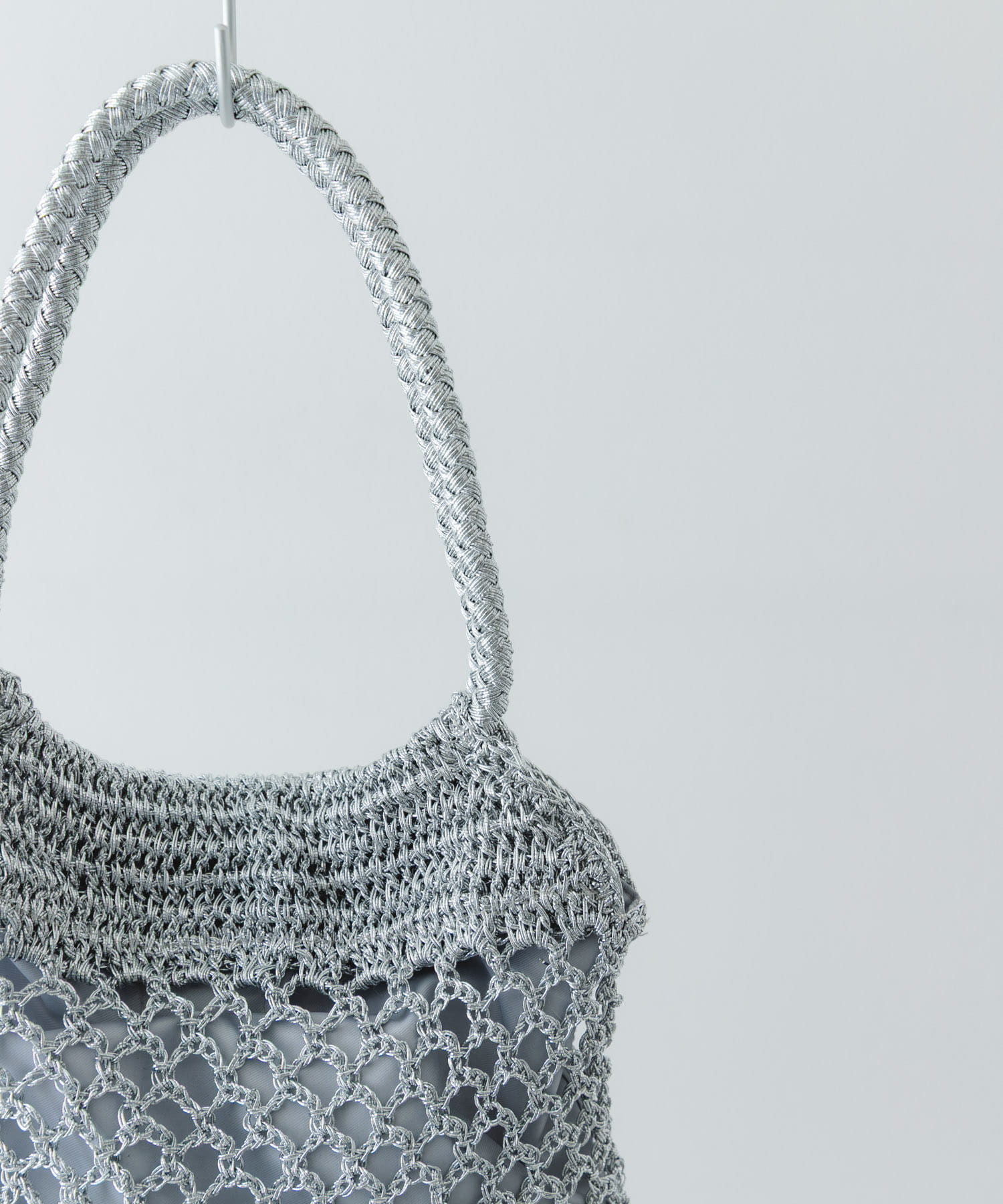 メタリックヤーントートバッグ SILVER One