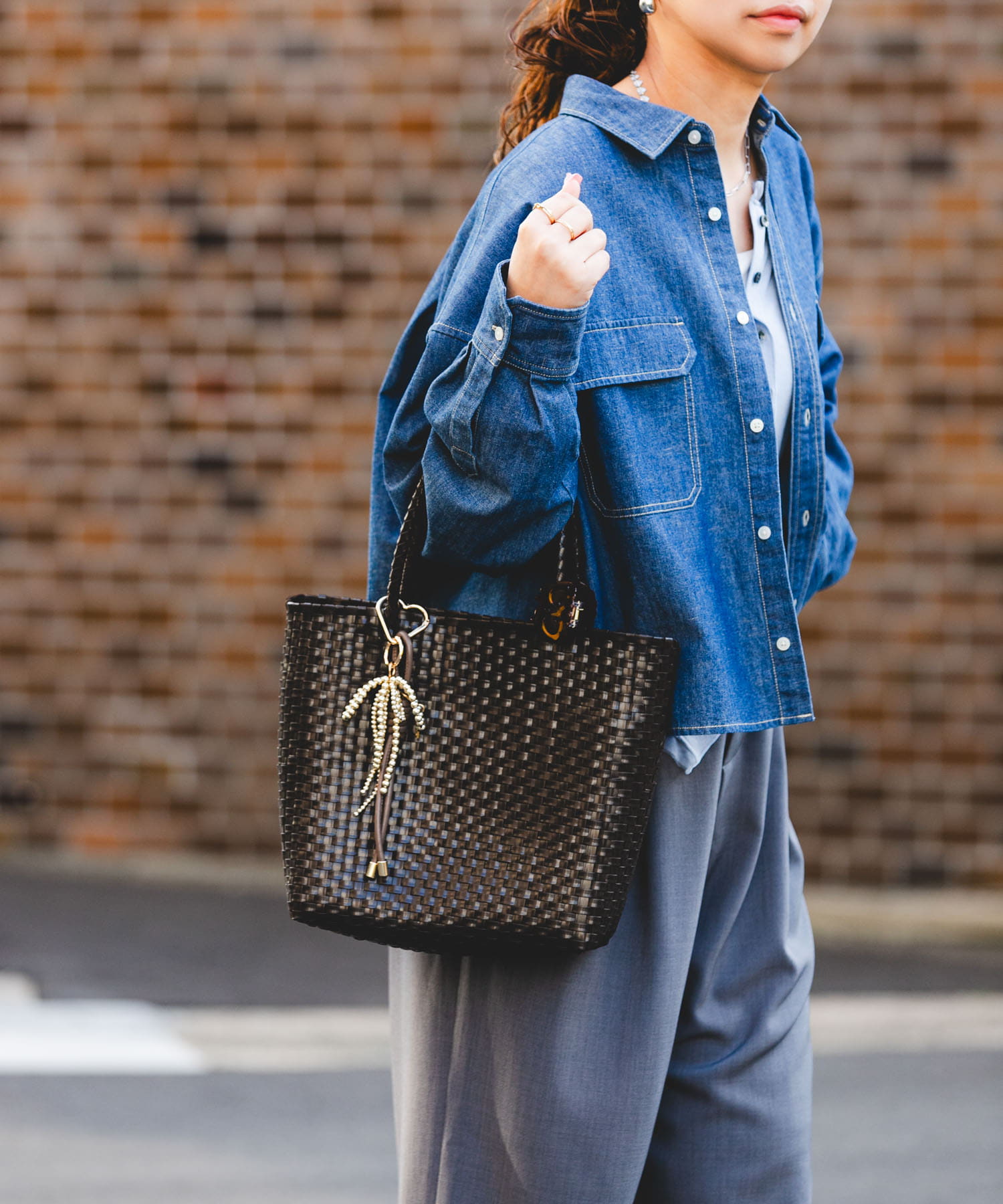 『Mサイズ』クリップチャームメルカドバッグ CHOCO One