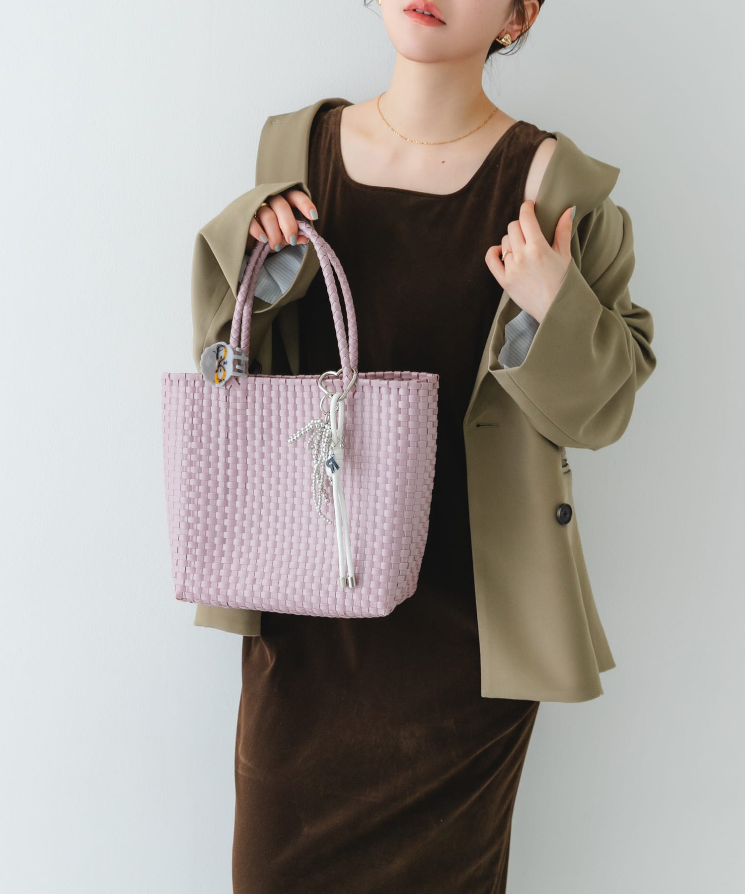 『Mサイズ』クリップチャームメルカドバッグ PINK One