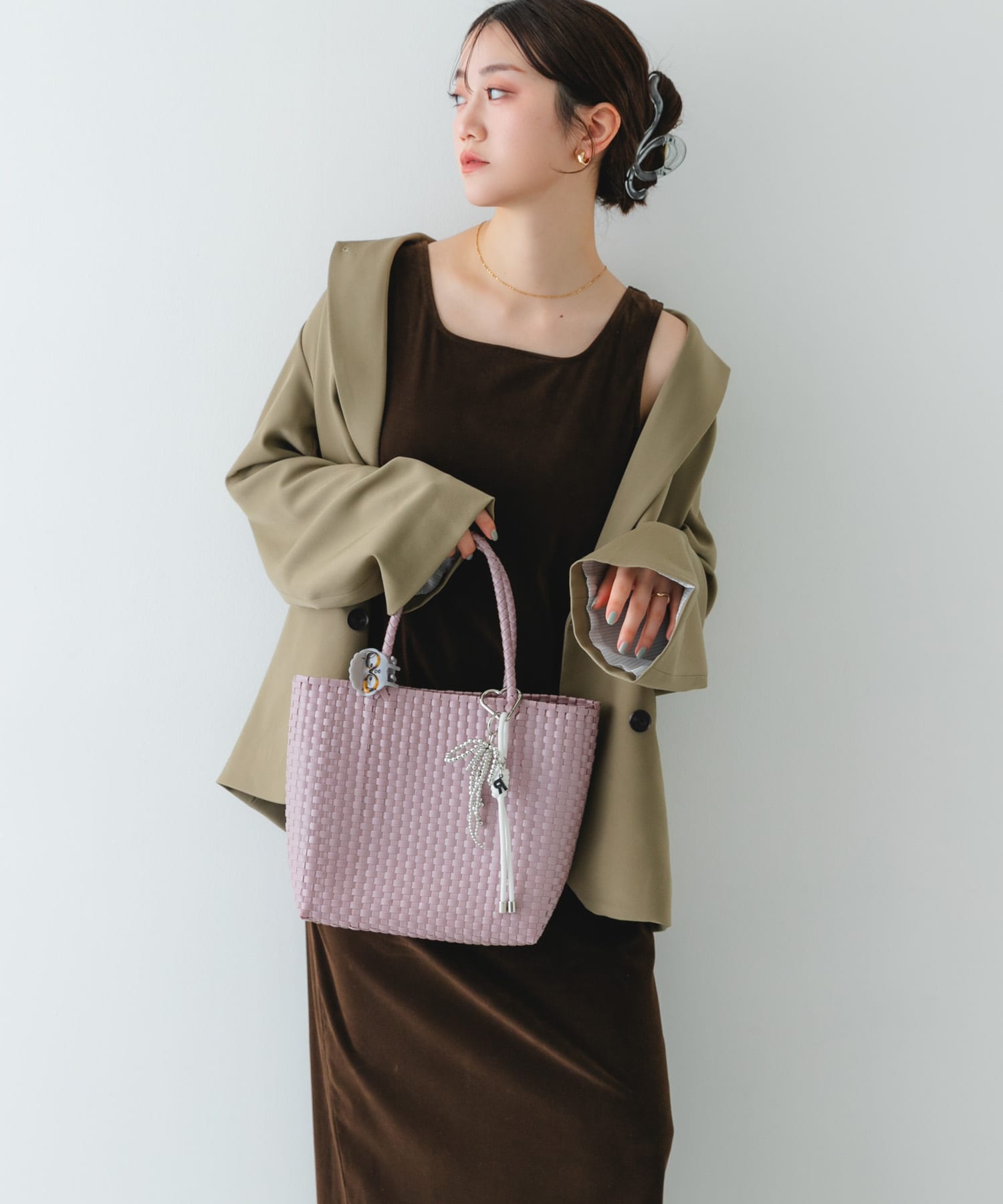 『Mサイズ』クリップチャームメルカドバッグ PINK One