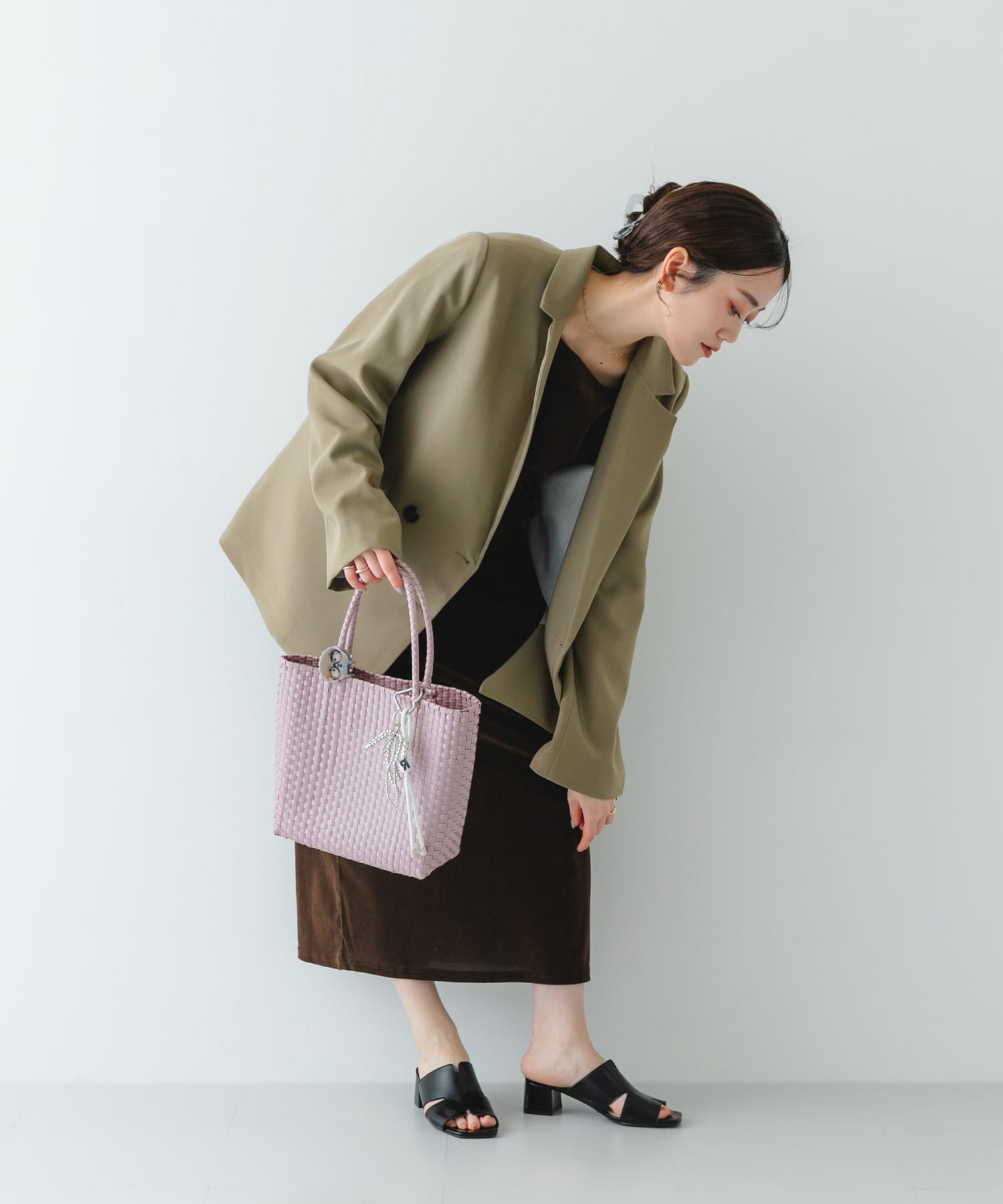 『Mサイズ』クリップチャームメルカドバッグ PINK One