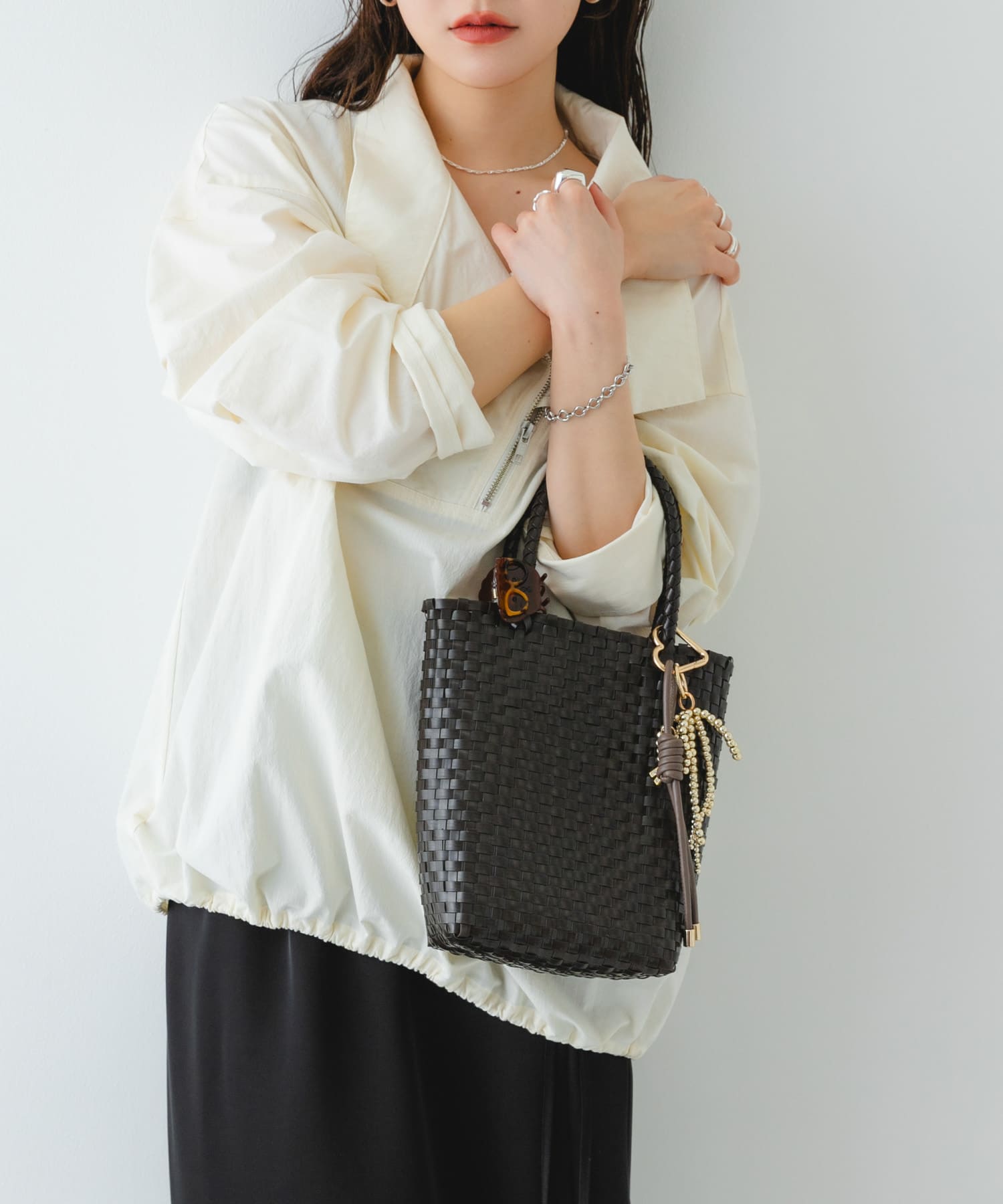 『縦型』クリップチャームタテナガメルカドバッグ CHOCO One