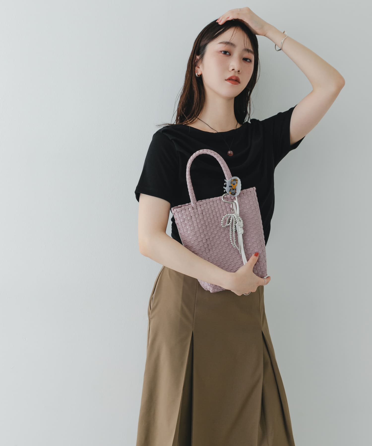 『縦型』クリップチャームタテナガメルカドバッグ PINK One