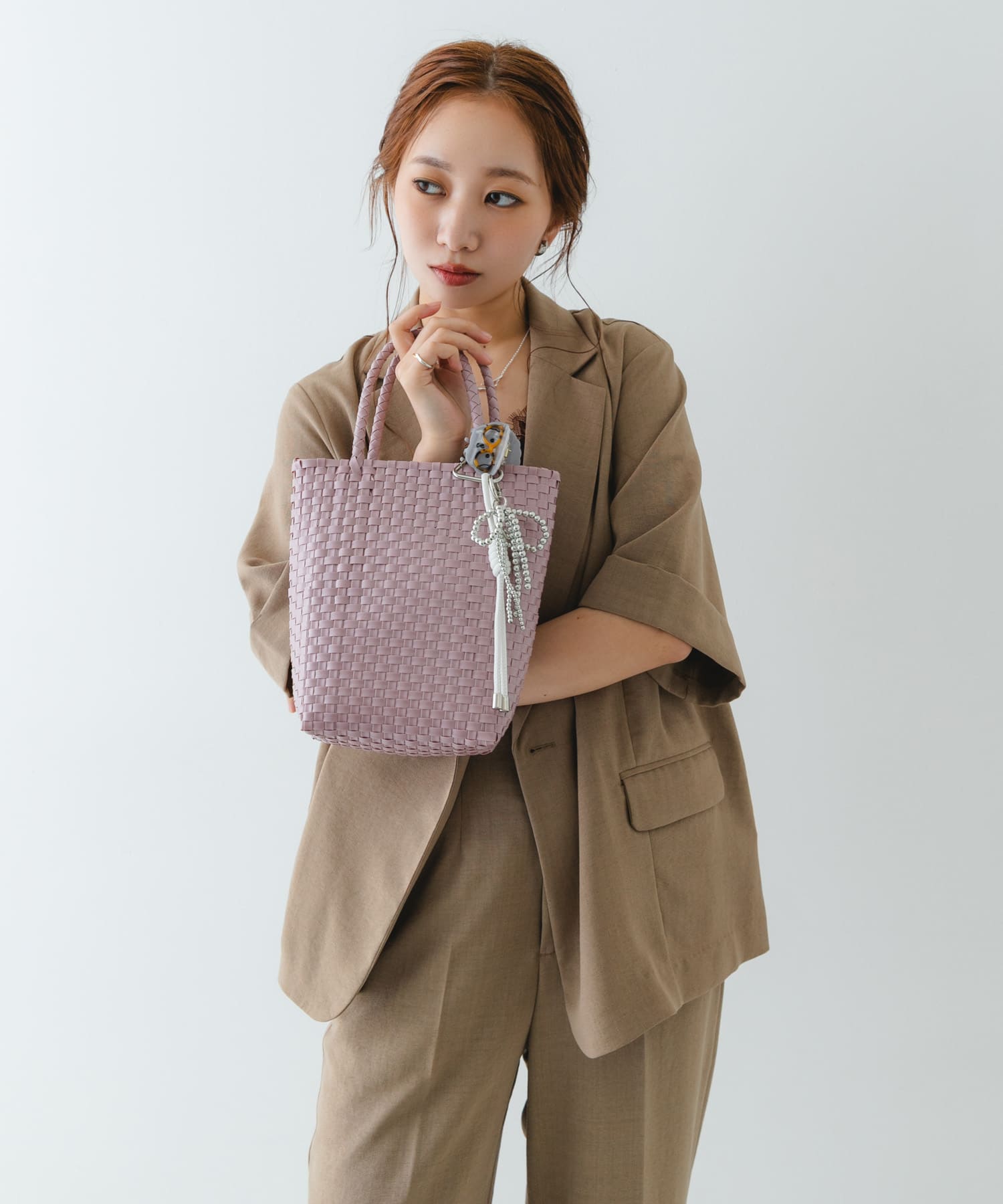 『縦型』クリップチャームタテナガメルカドバッグ PINK One