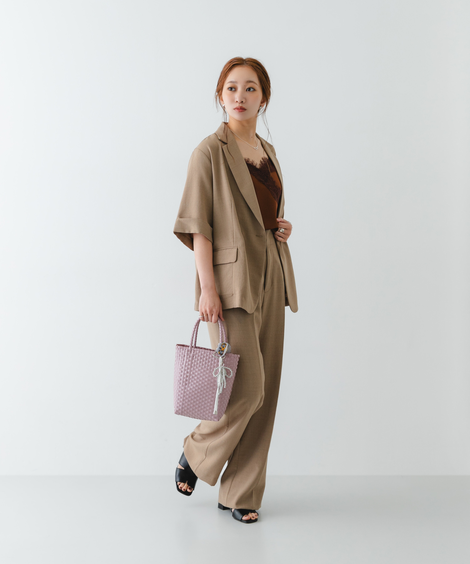 『縦型』クリップチャームタテナガメルカドバッグ PINK One