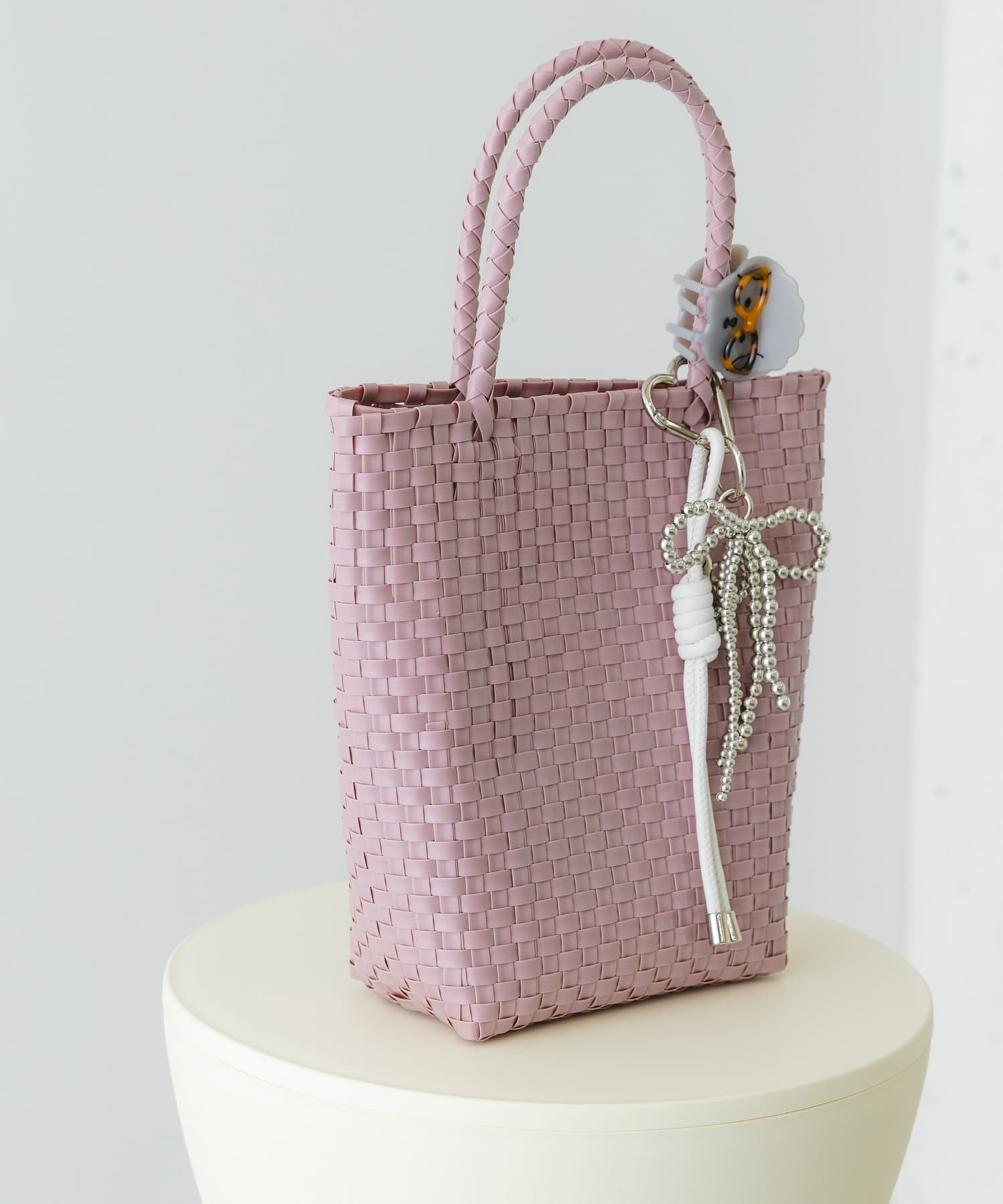 『縦型』クリップチャームタテナガメルカドバッグ PINK One