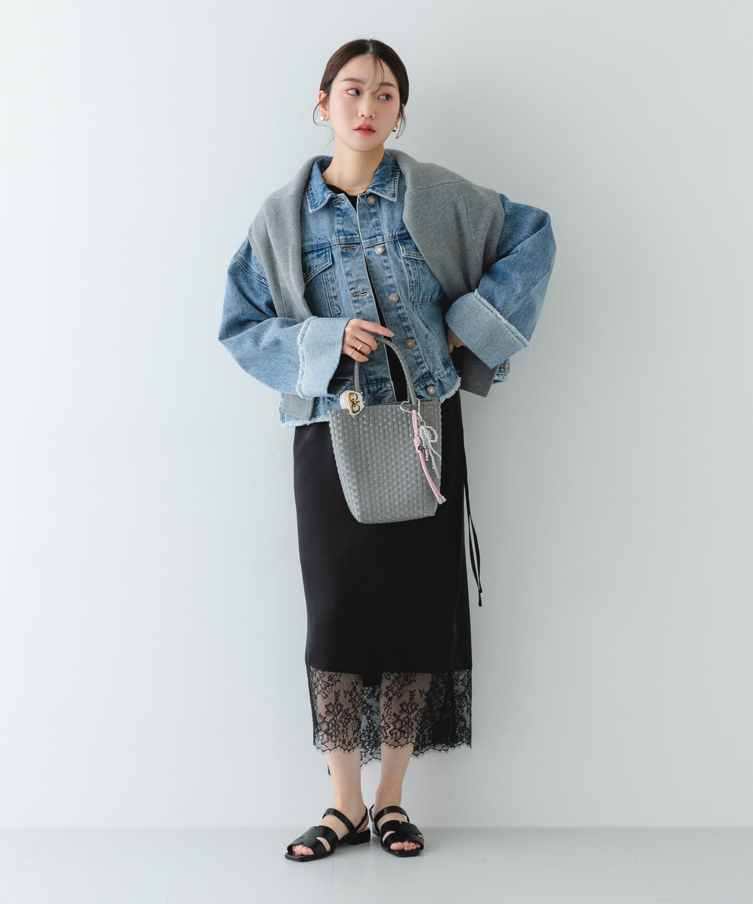 クリップチャームタテナガメルカドバッグ GRAY One