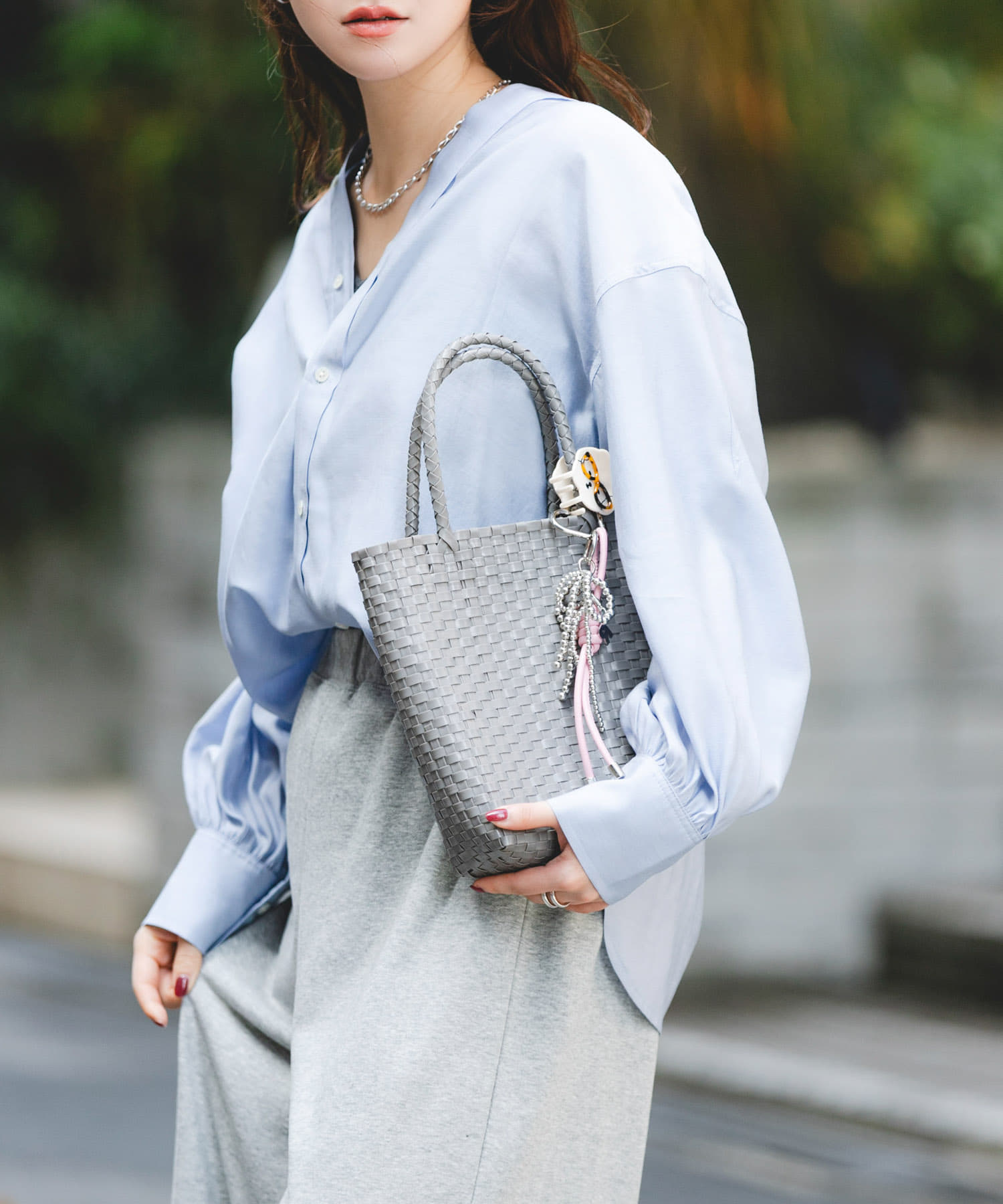 『縦型』クリップチャームタテナガメルカドバッグ GRAY One