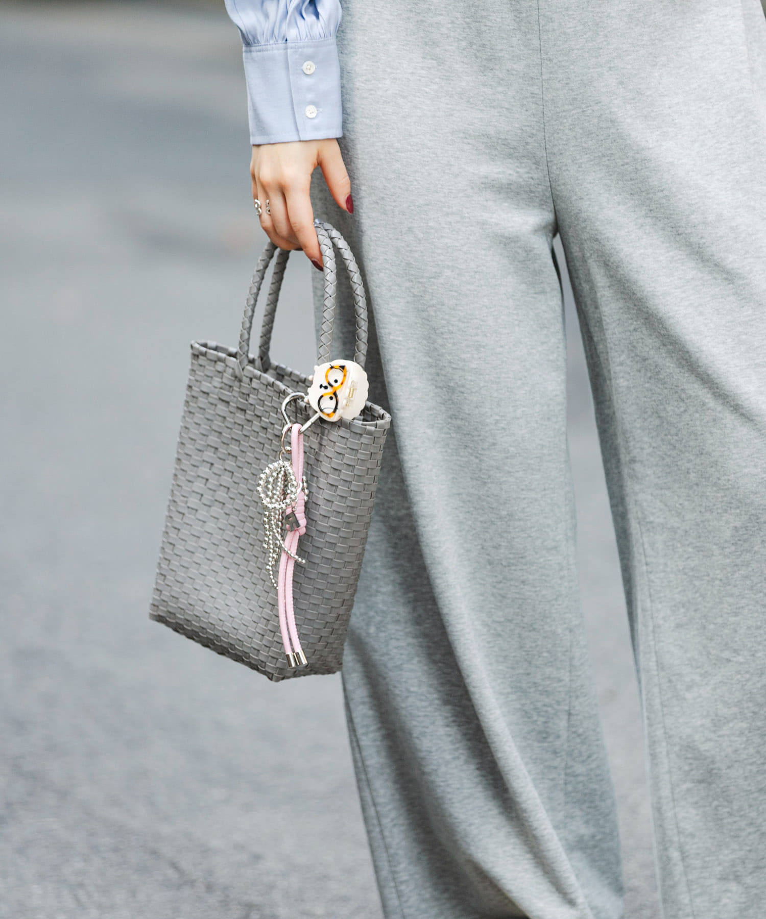 『縦型』クリップチャームタテナガメルカドバッグ GRAY One