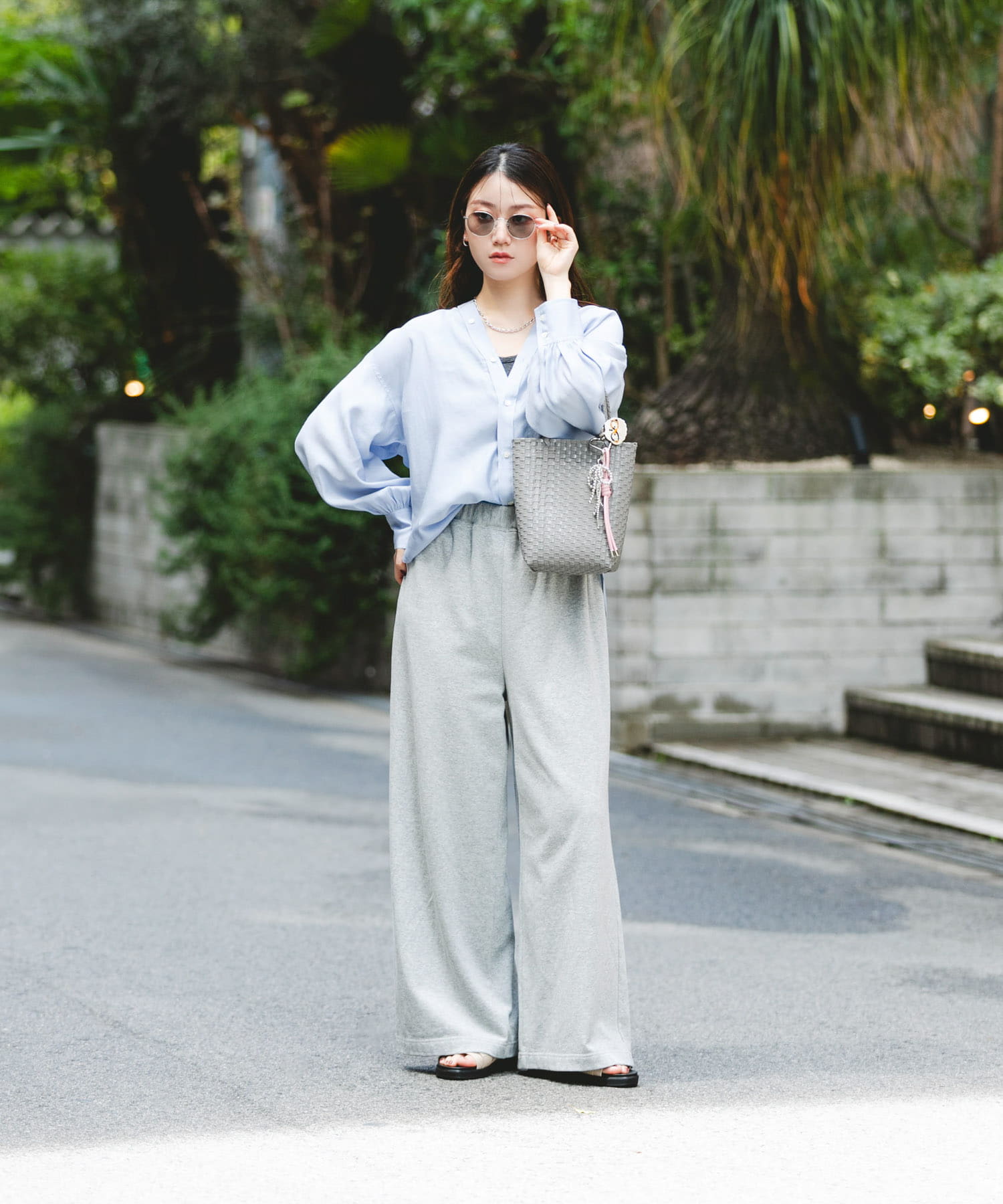 『縦型』クリップチャームタテナガメルカドバッグ GRAY One