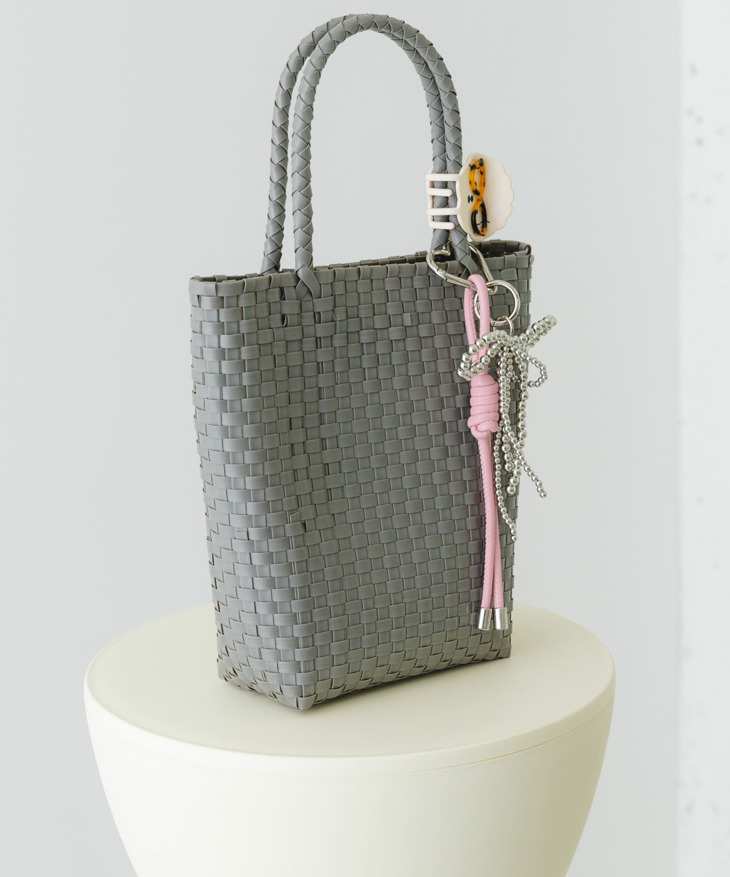 『縦型』クリップチャームタテナガメルカドバッグ GRAY One