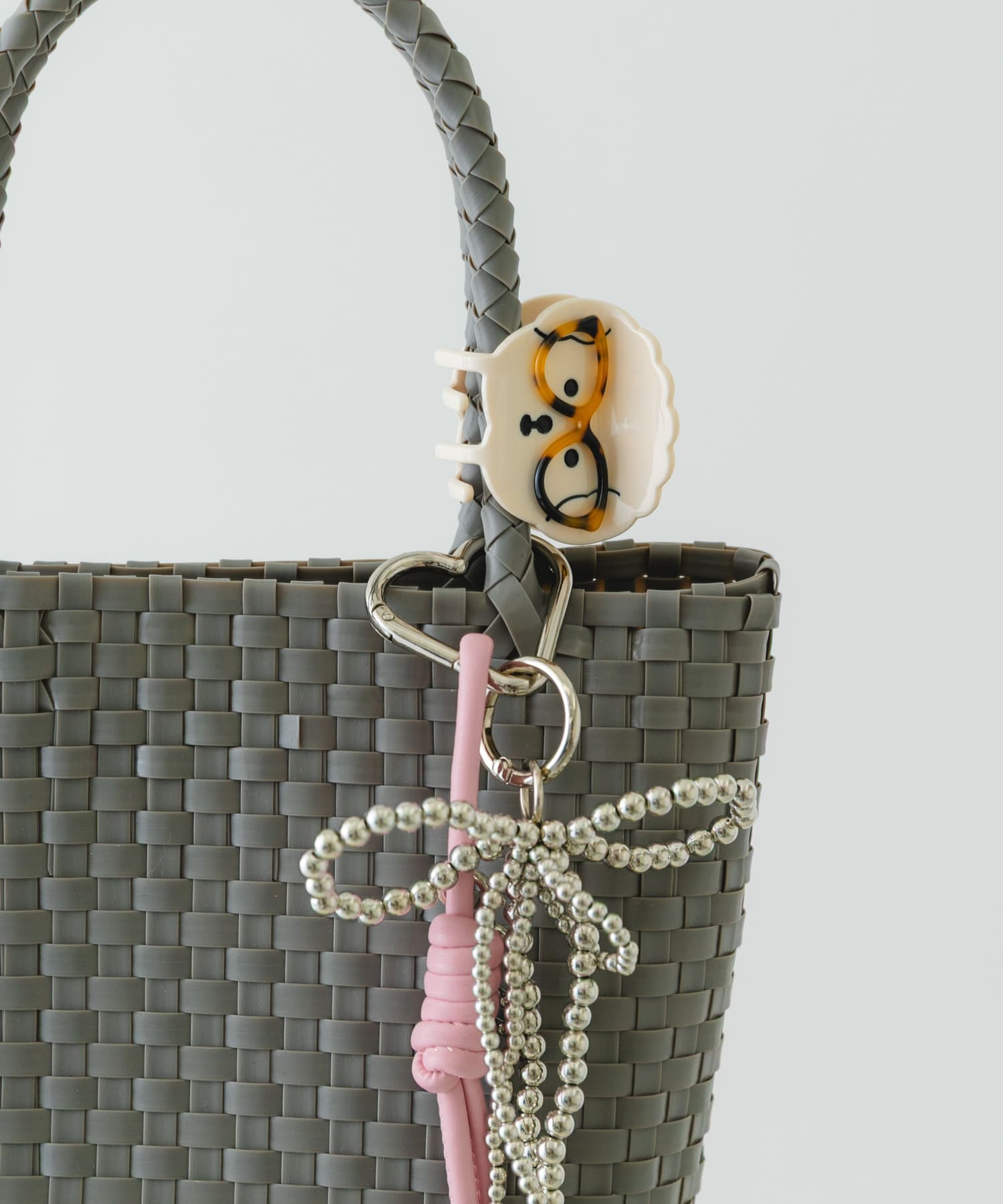 『縦型』クリップチャームタテナガメルカドバッグ GRAY One