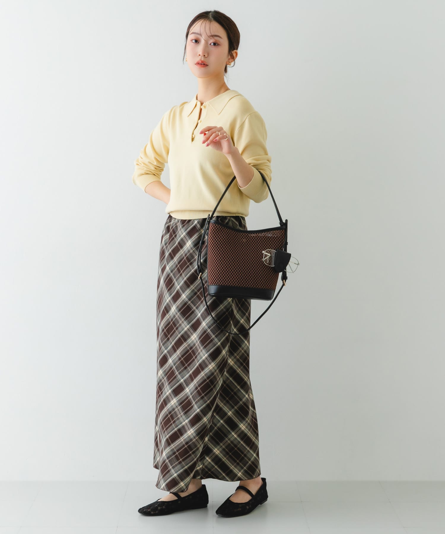 グラスホルダーセットメッシュ2WAYバッグ DARK BROWN One