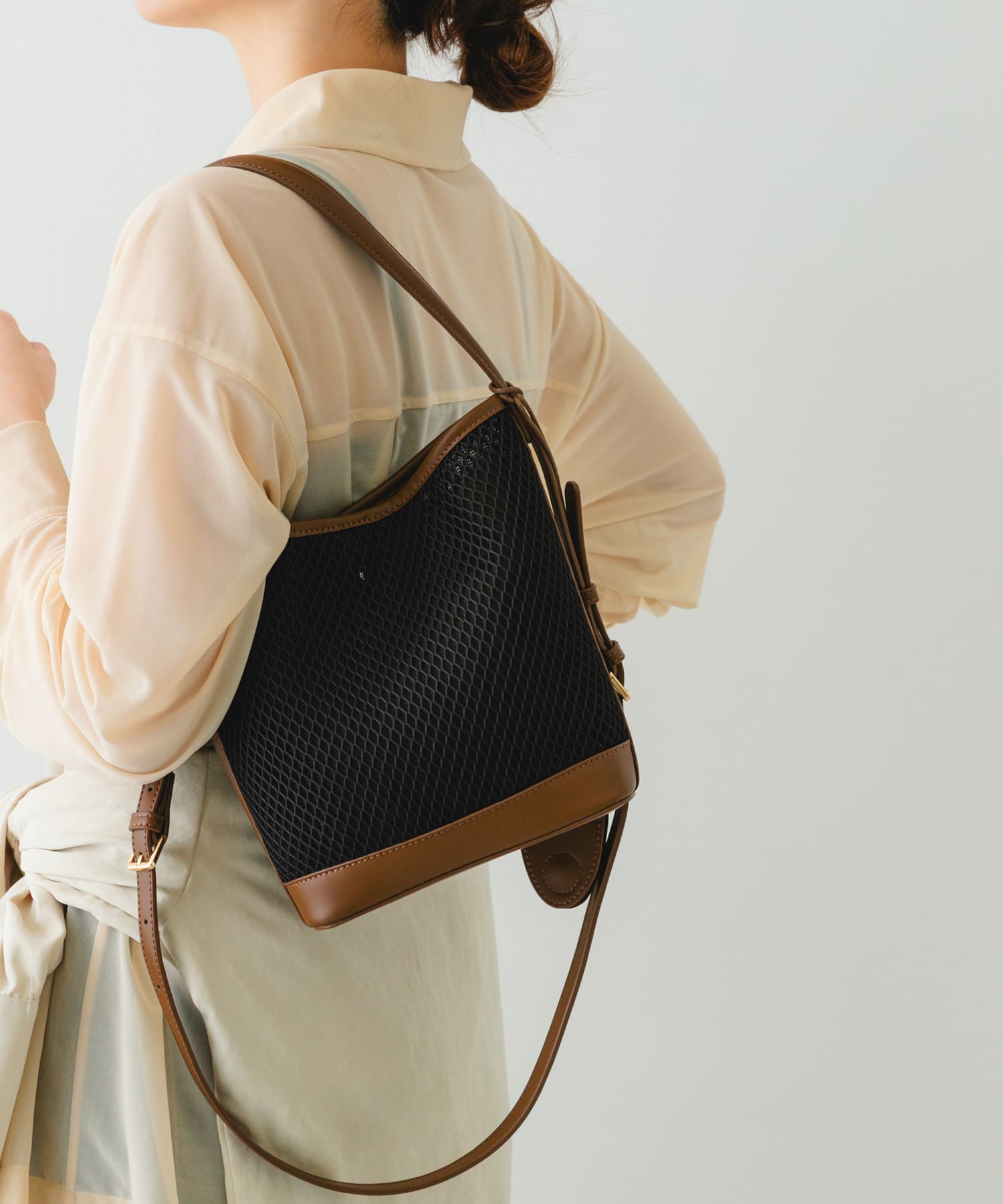 グラスホルダーセットメッシュ2WAYバッグ BLACK One