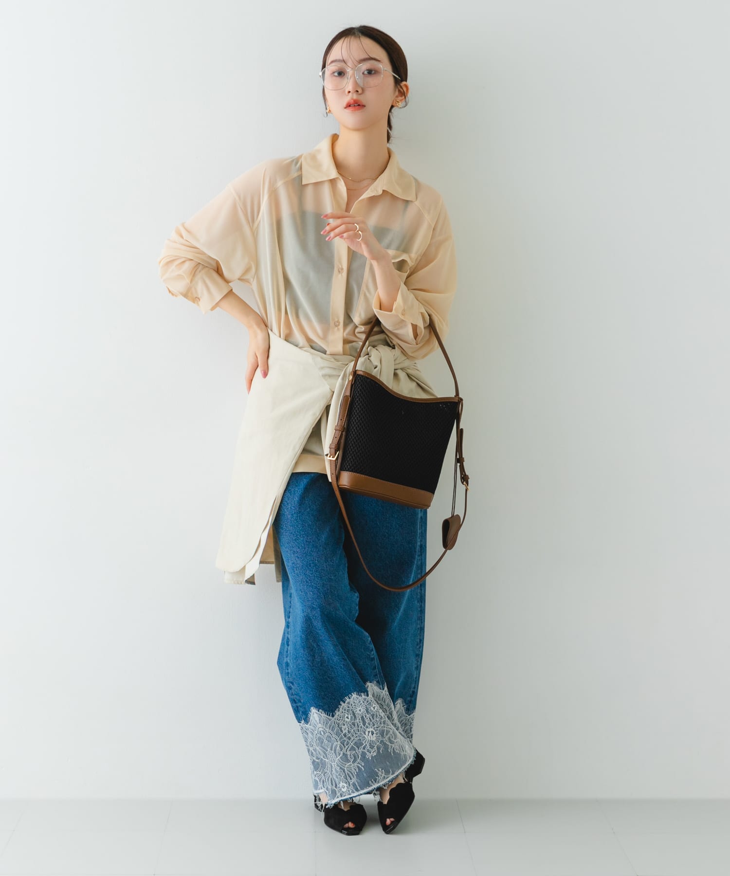 グラスホルダーセットメッシュ2WAYバッグ BLACK One